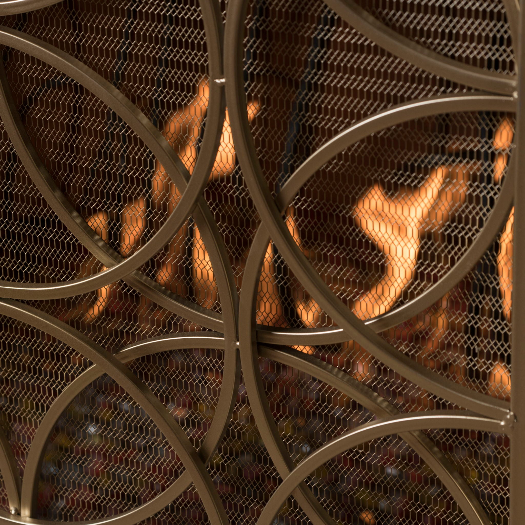 Thayer - Single Panel Iron Fireplace Screen With Geometric Design