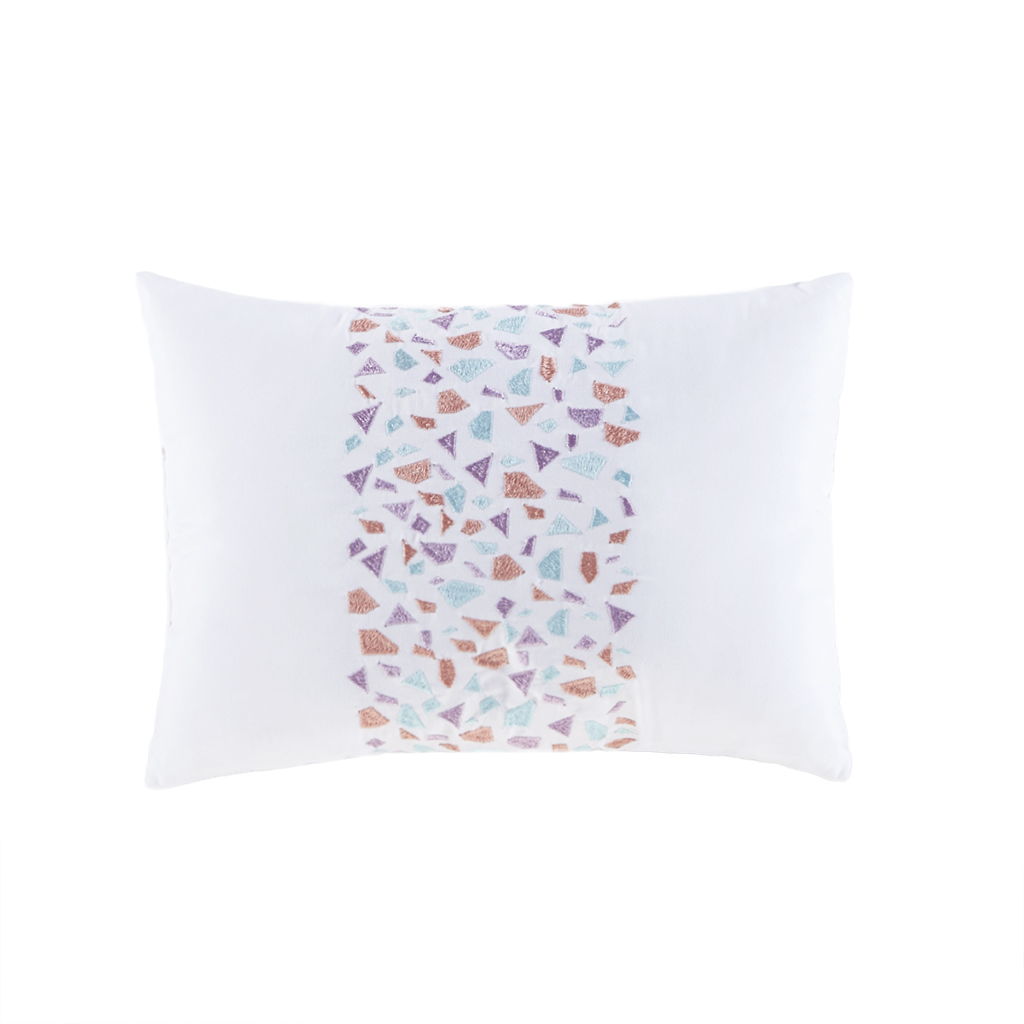 Glimmer - Twin Metallic Glitter Printed Reversible Comforter Set - Aqua