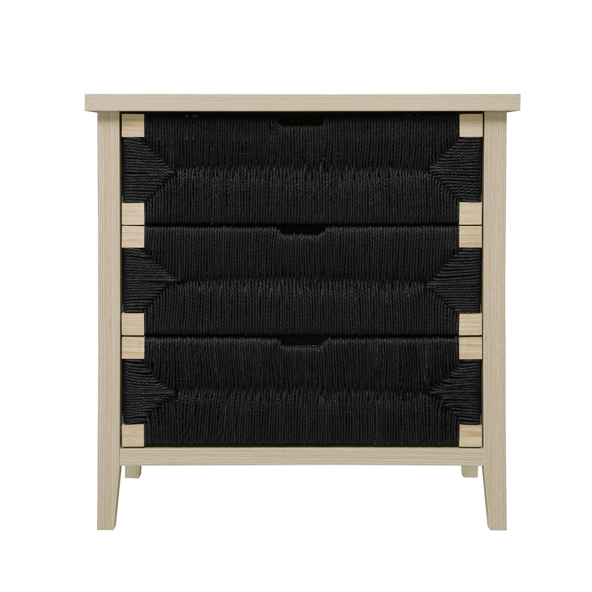 3 Drawer Buffet Sideboard With Adjustable Shelves, Storage Cabinet With Natural Seaweed Decor Doors For Living Room Kitchen Entryway - Natural