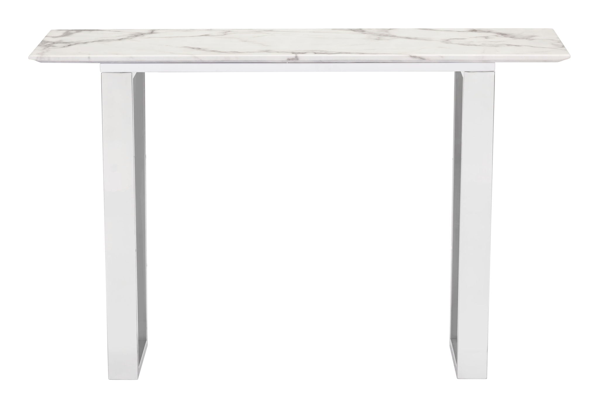Atlas - Console Table - White / Silver