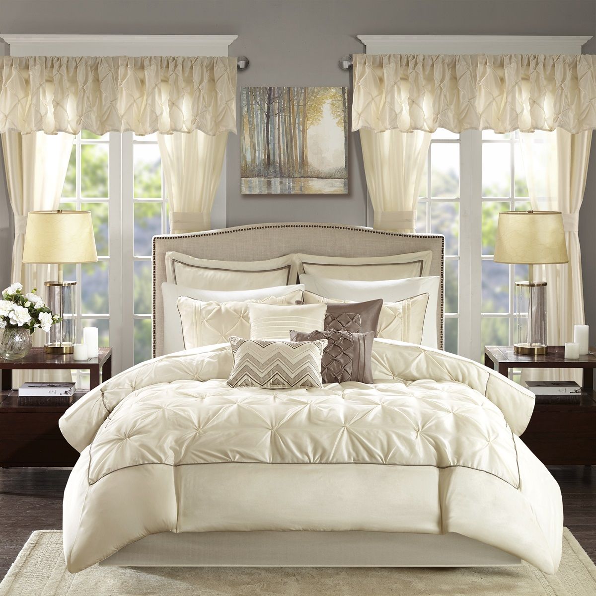 Joella - King 24 Piece Room In A Bag - Ivory
