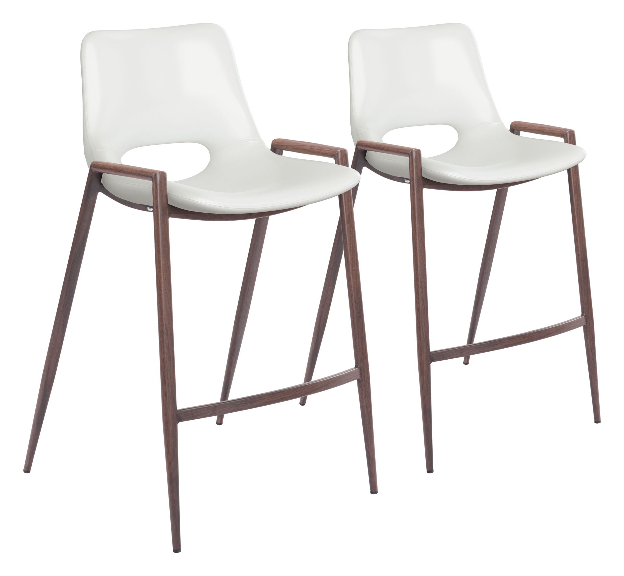 Desi - Counter Stool With Walnut Legs (Set of 2)