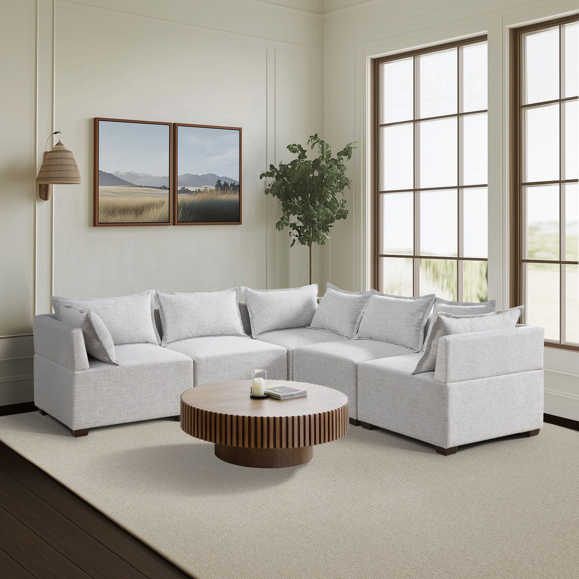 Molly - Modular Ottoman - Silver Gray