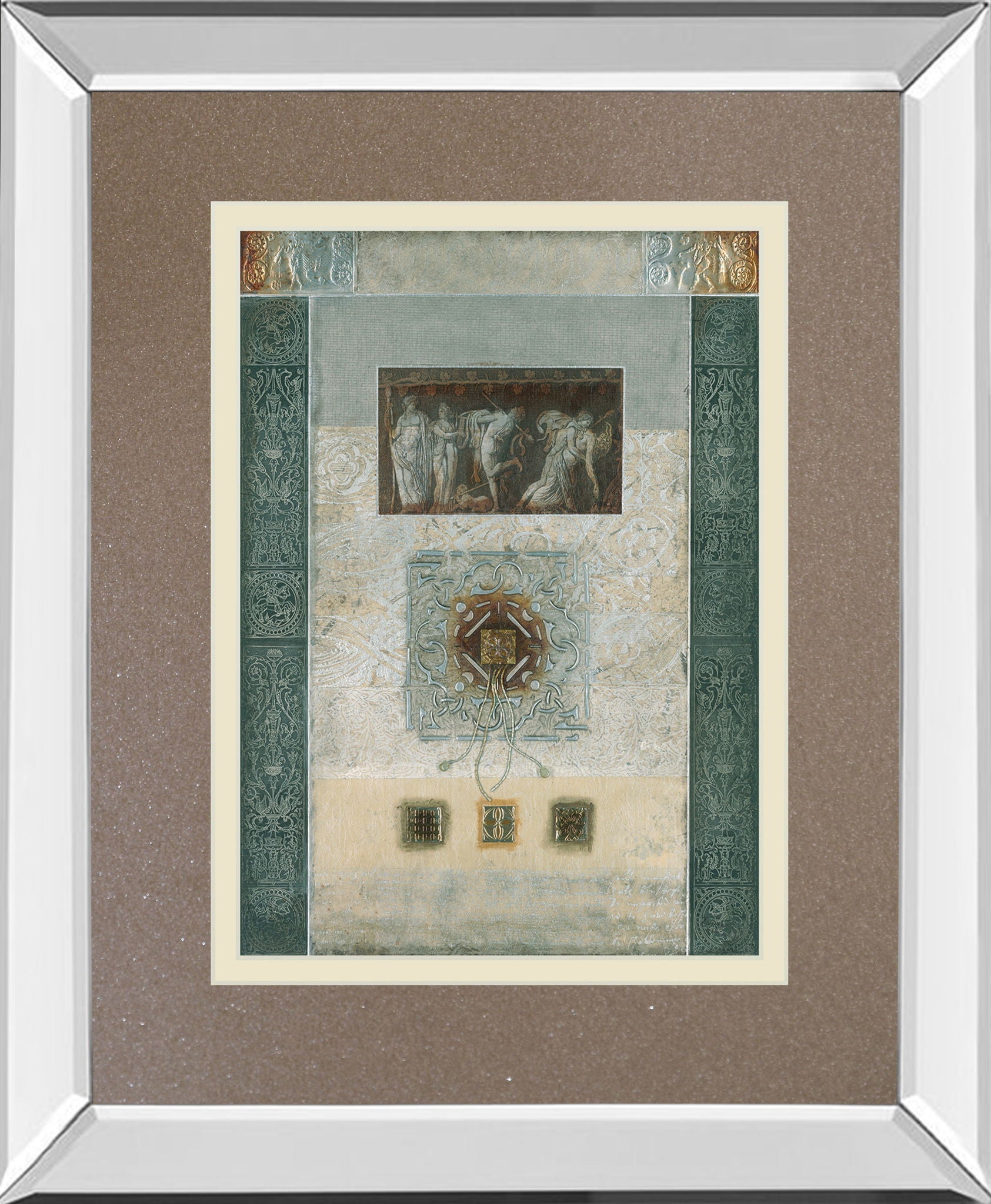 Romanesque I By Douglas - Mirror Framed Print Wall Art - Light Brown