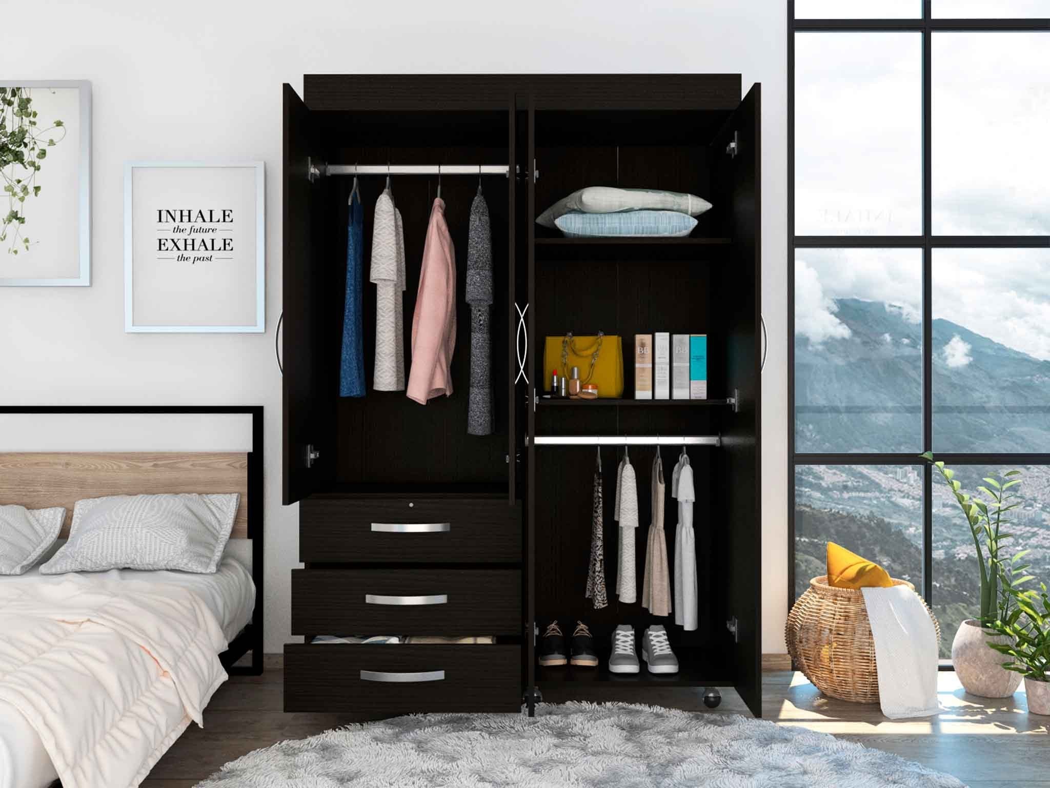 Isla Vista 3-Drawer Armoire Black Wengue
