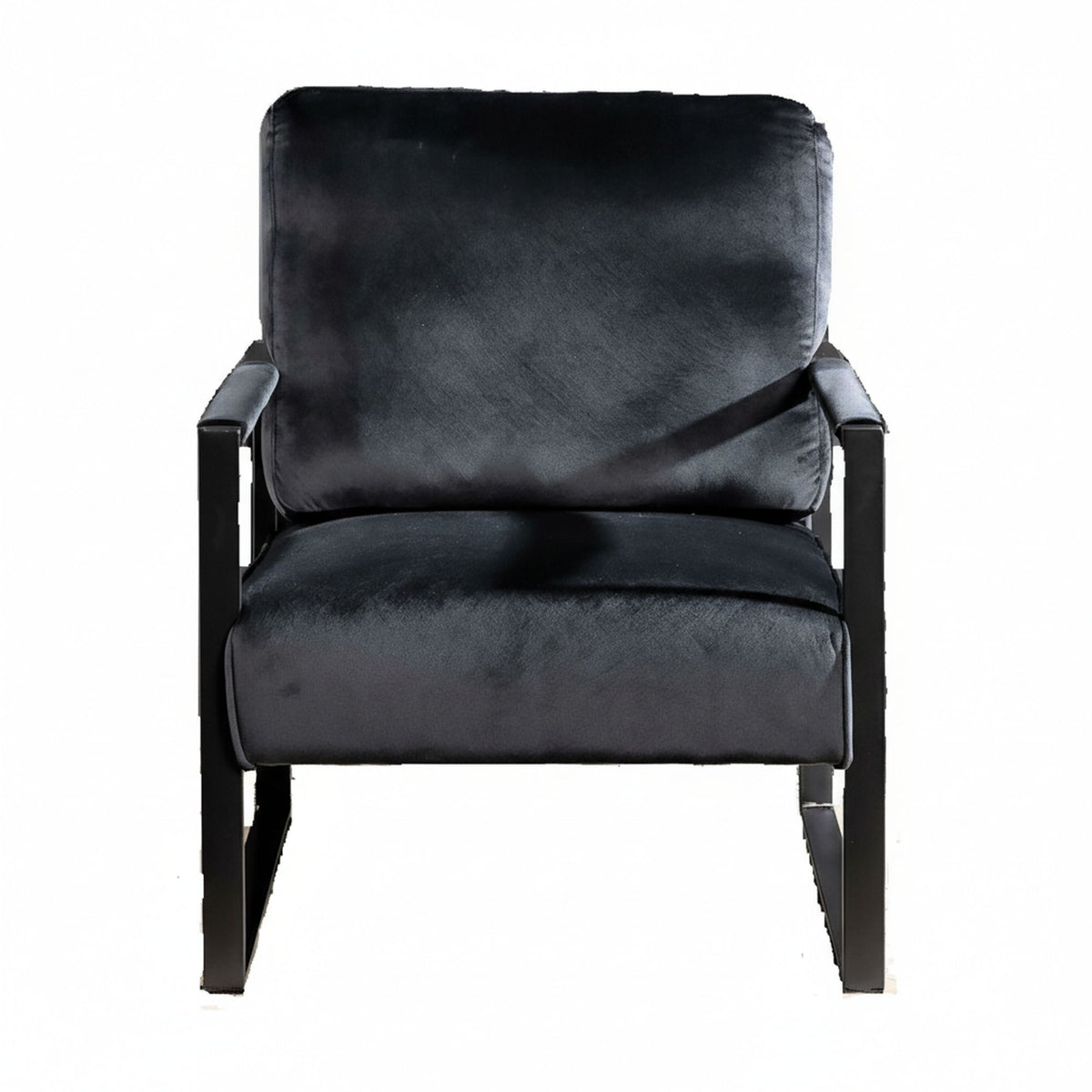 Classic Mid Century Modern Accent Chair With Durable Square Metal Frame, Armchair