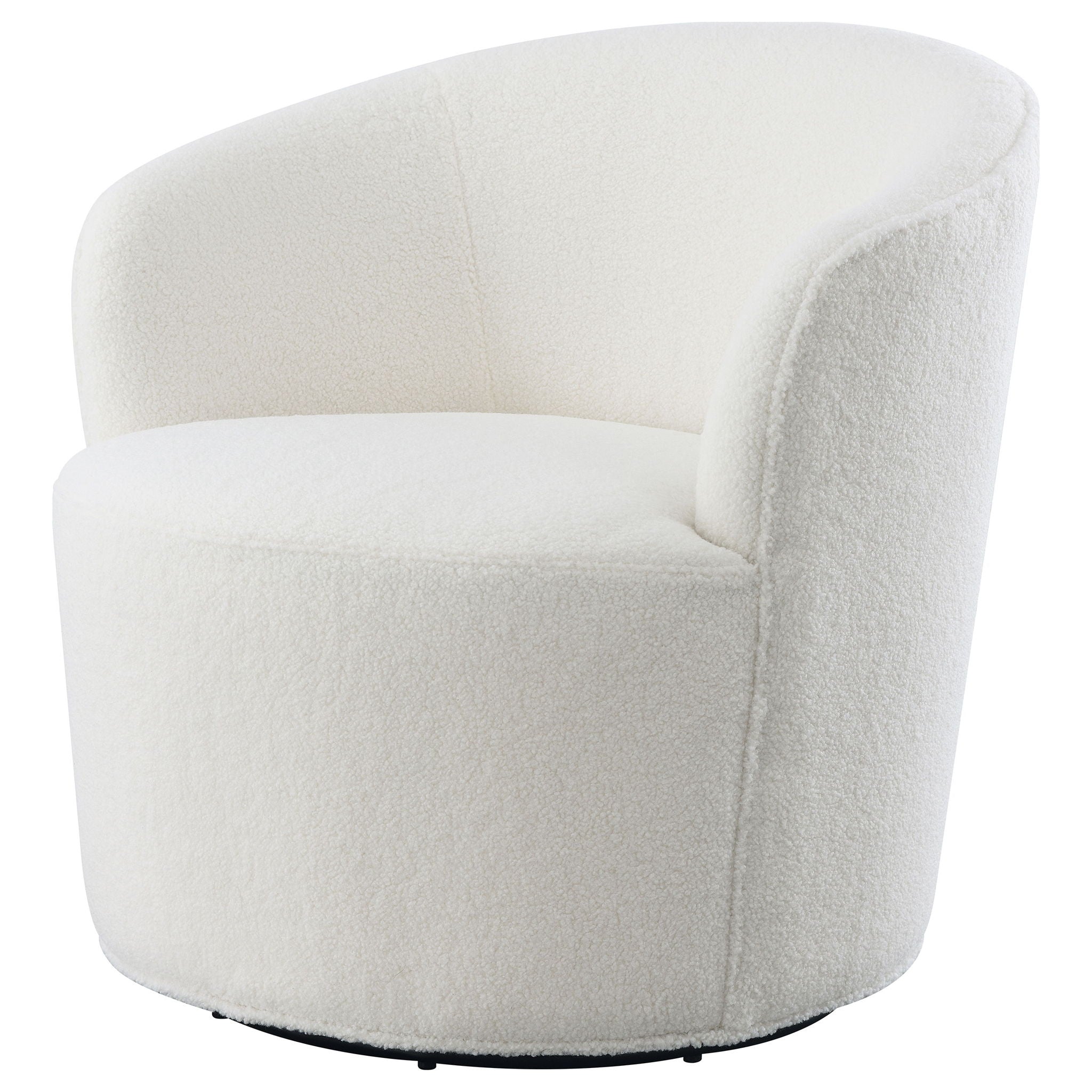 Tempest - Upholstered Barrel Back Swivel Chair - White