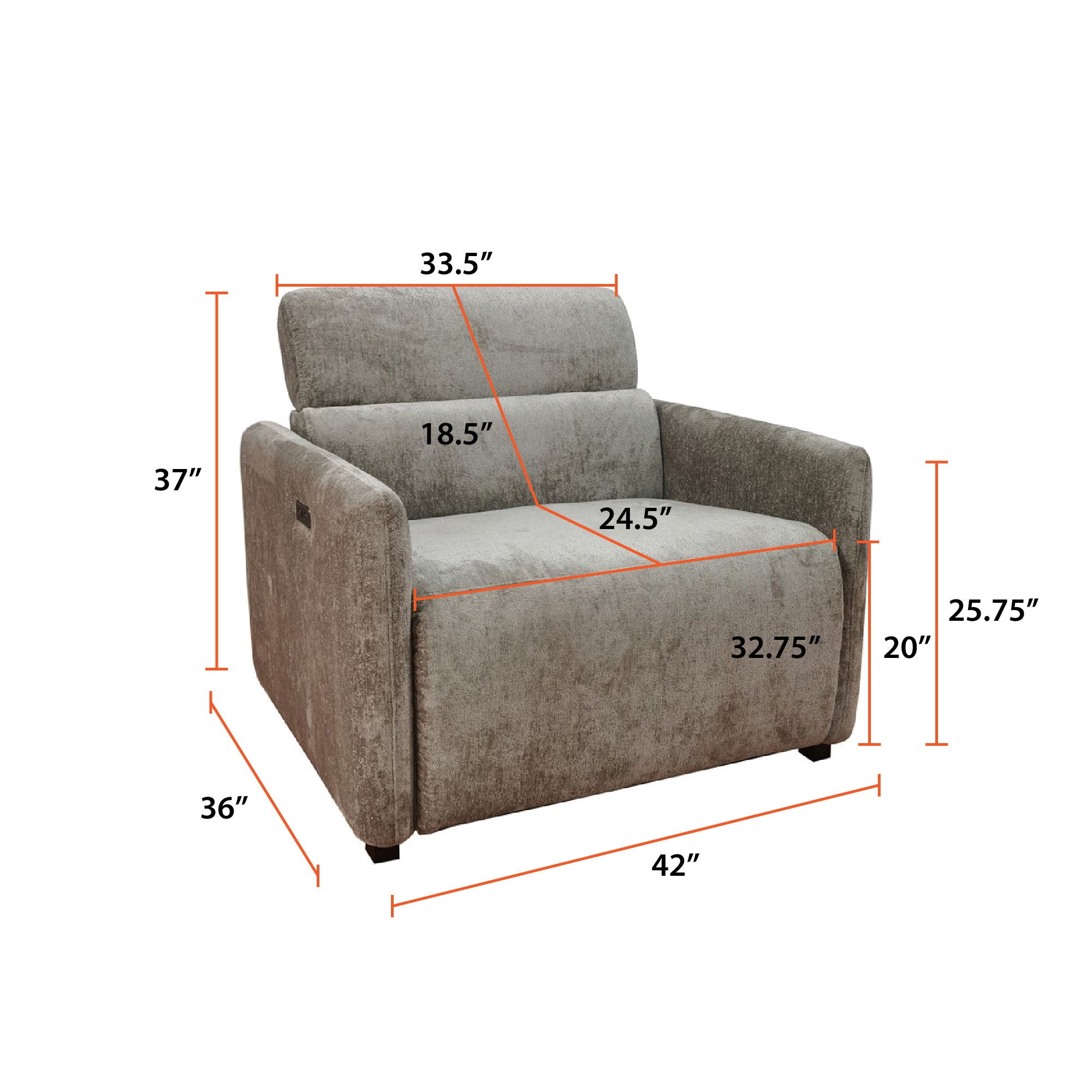Ava - Power Modern Recliner - Beige