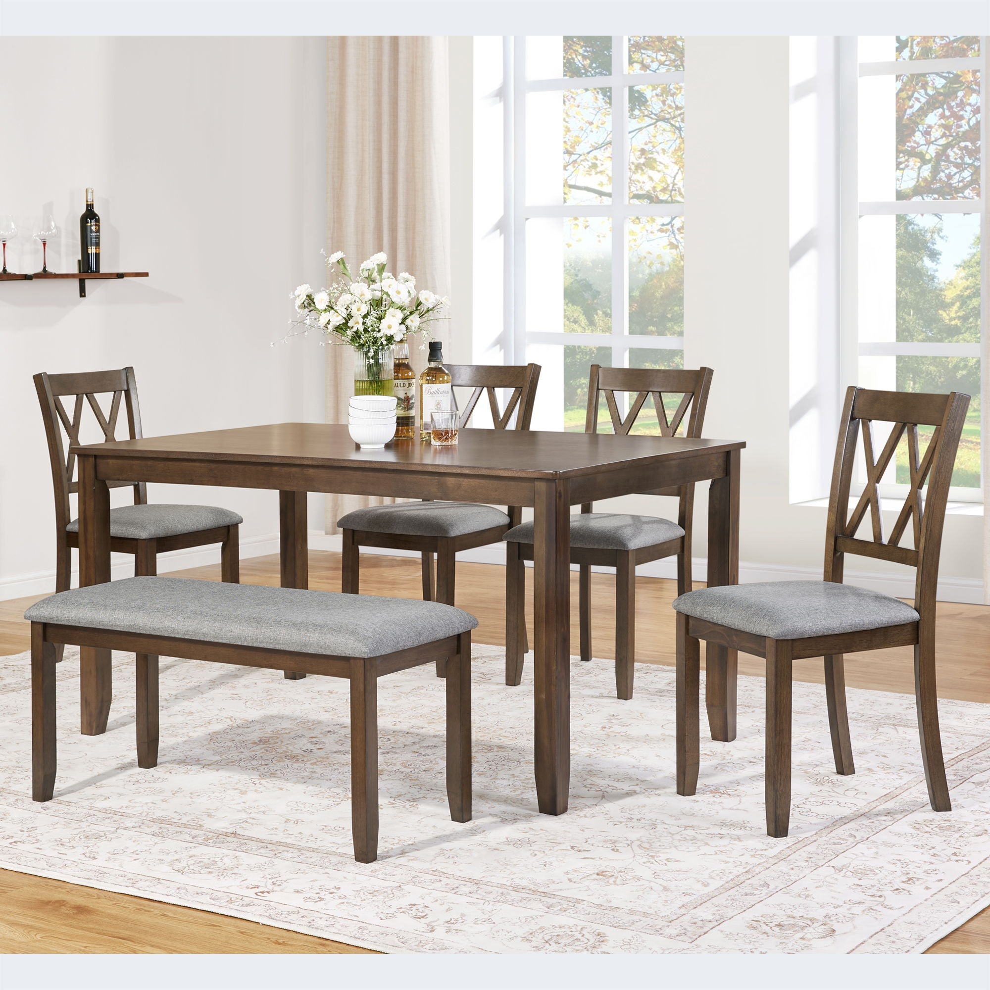 Modern Dining Set With Upholstered Chairs