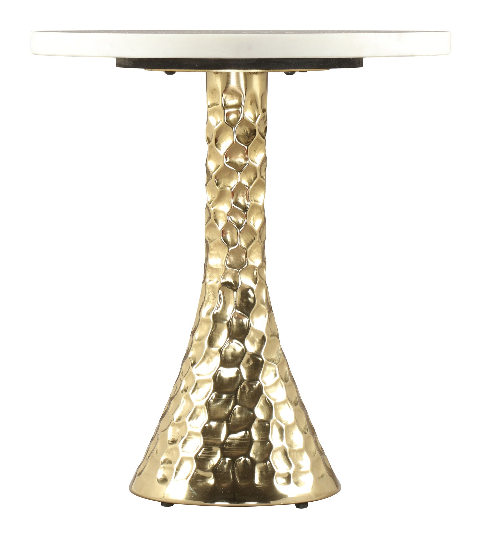 Lira - Accent Table - White / Gold