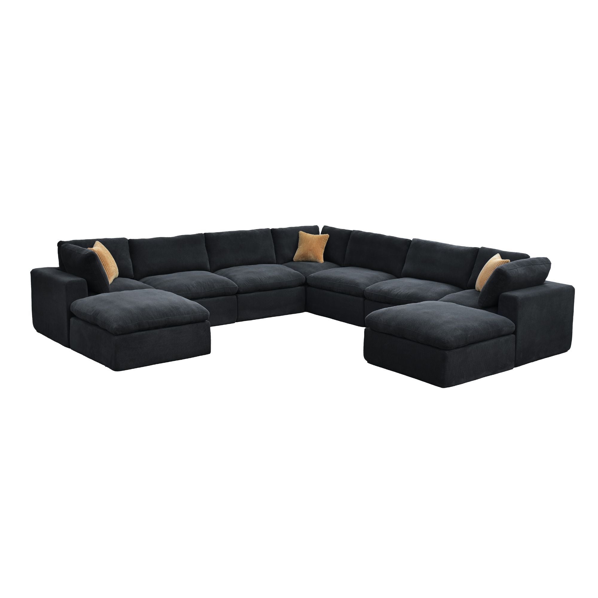 Custom Configuration Modular Sectional With Toss Pillows