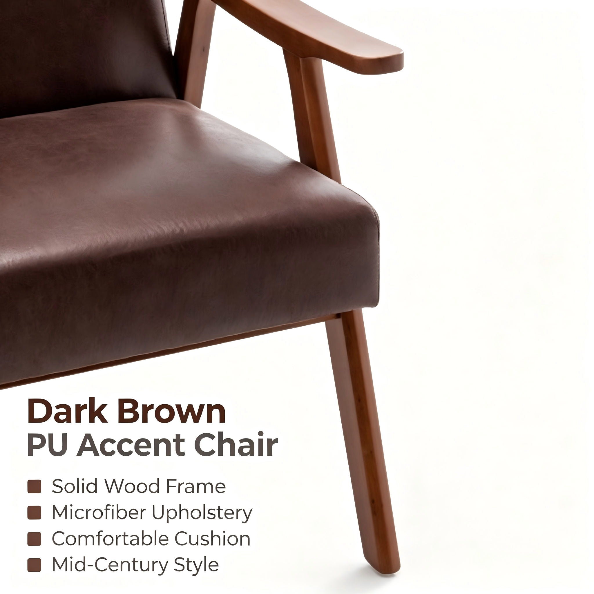 Accent Chair, Classic Mid Century Modern For Extra Seating