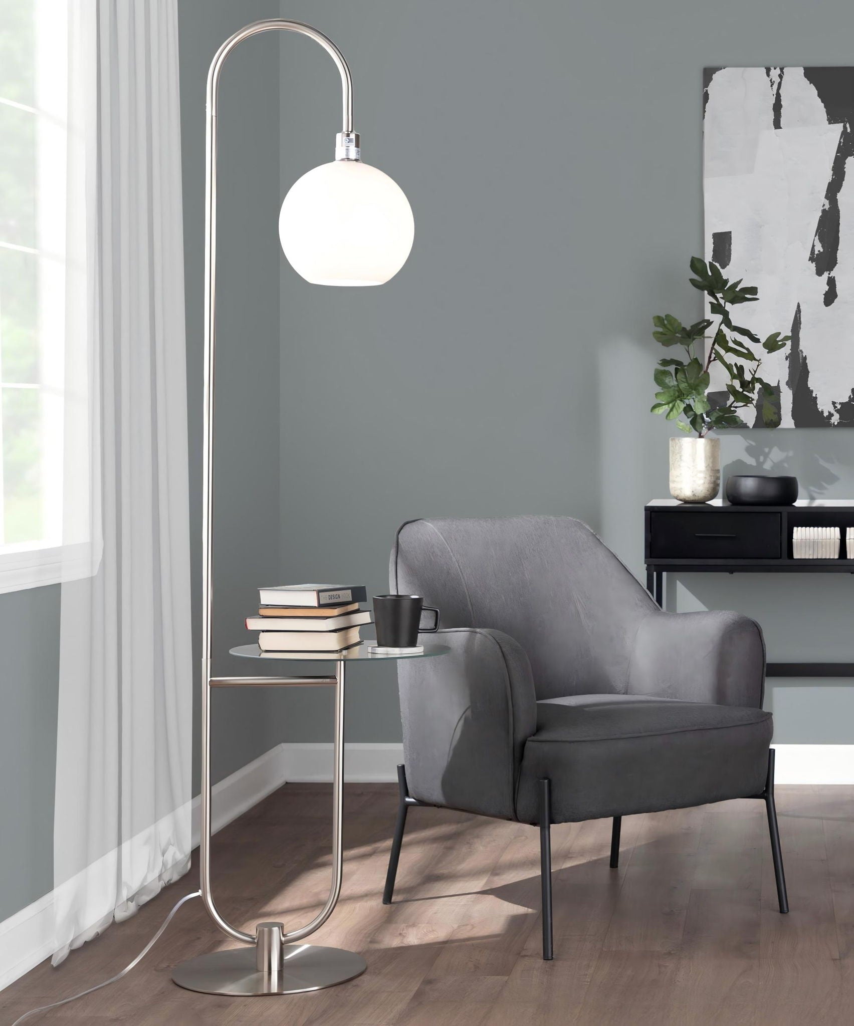 Trombone - Contemporary / Glam Floor Lamp