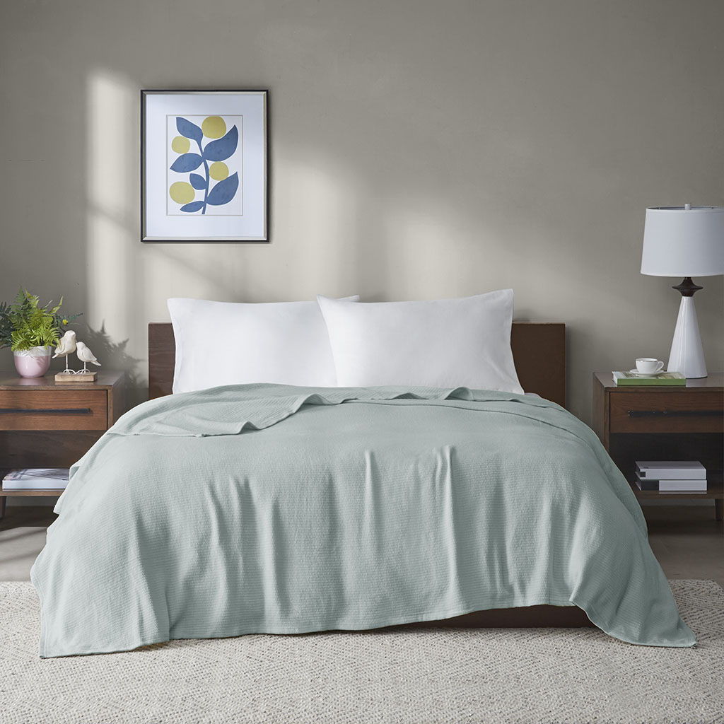 Freshspun Basketweave - Blanket - Blue