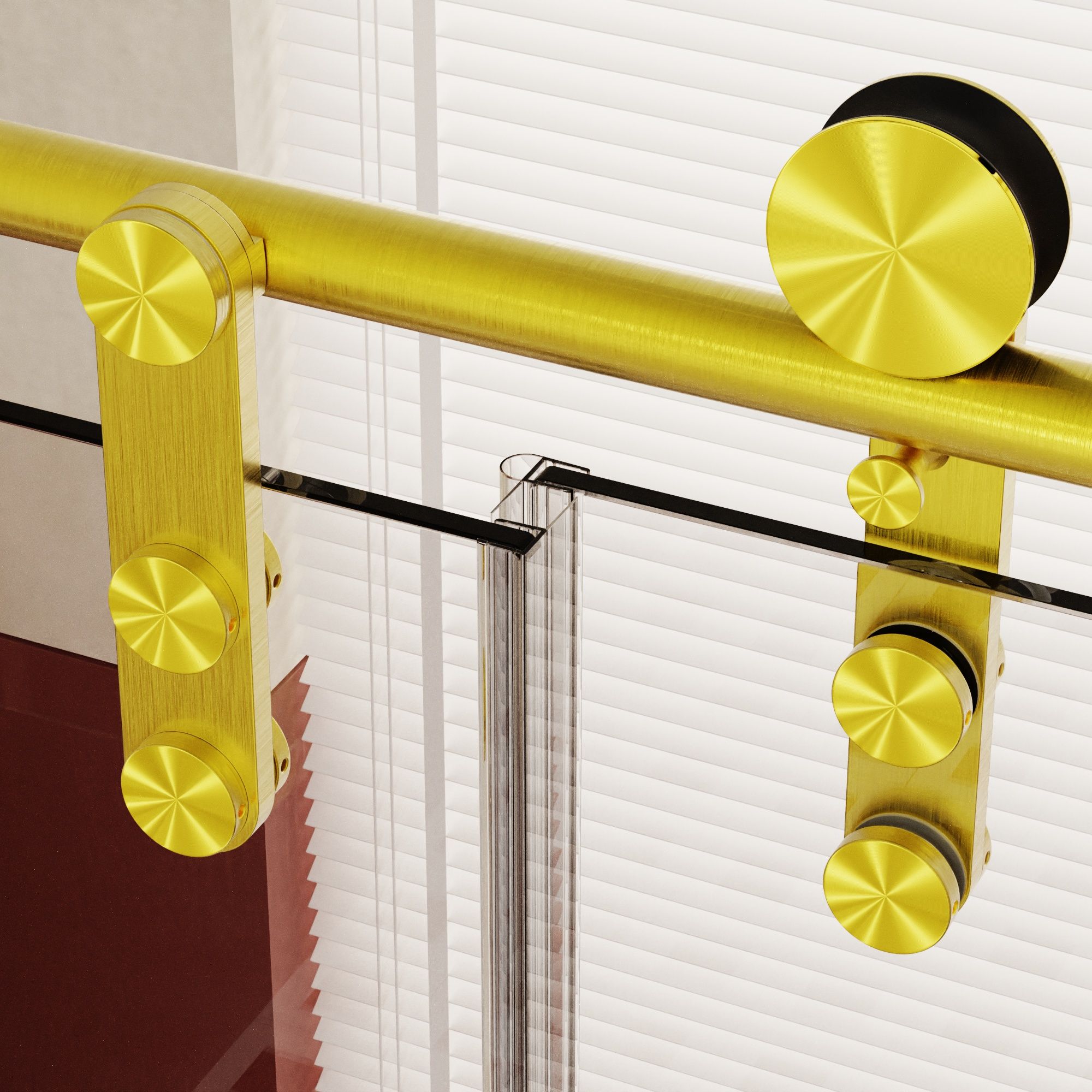 Frameless Single Sliding Shower Doors With Towel Rail & Handle