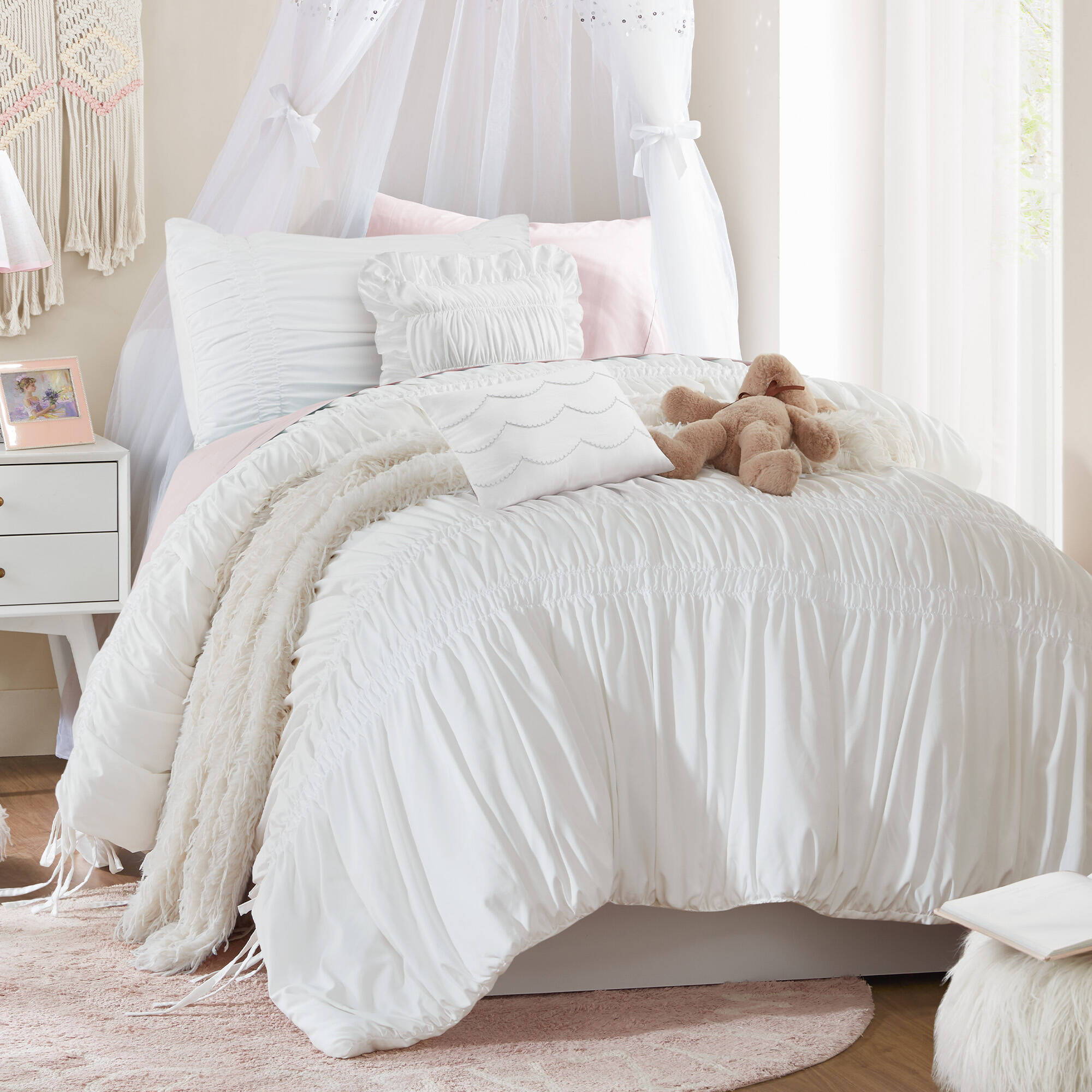 Ivy - Twin/Twin XL Ella Comforter Set - White
