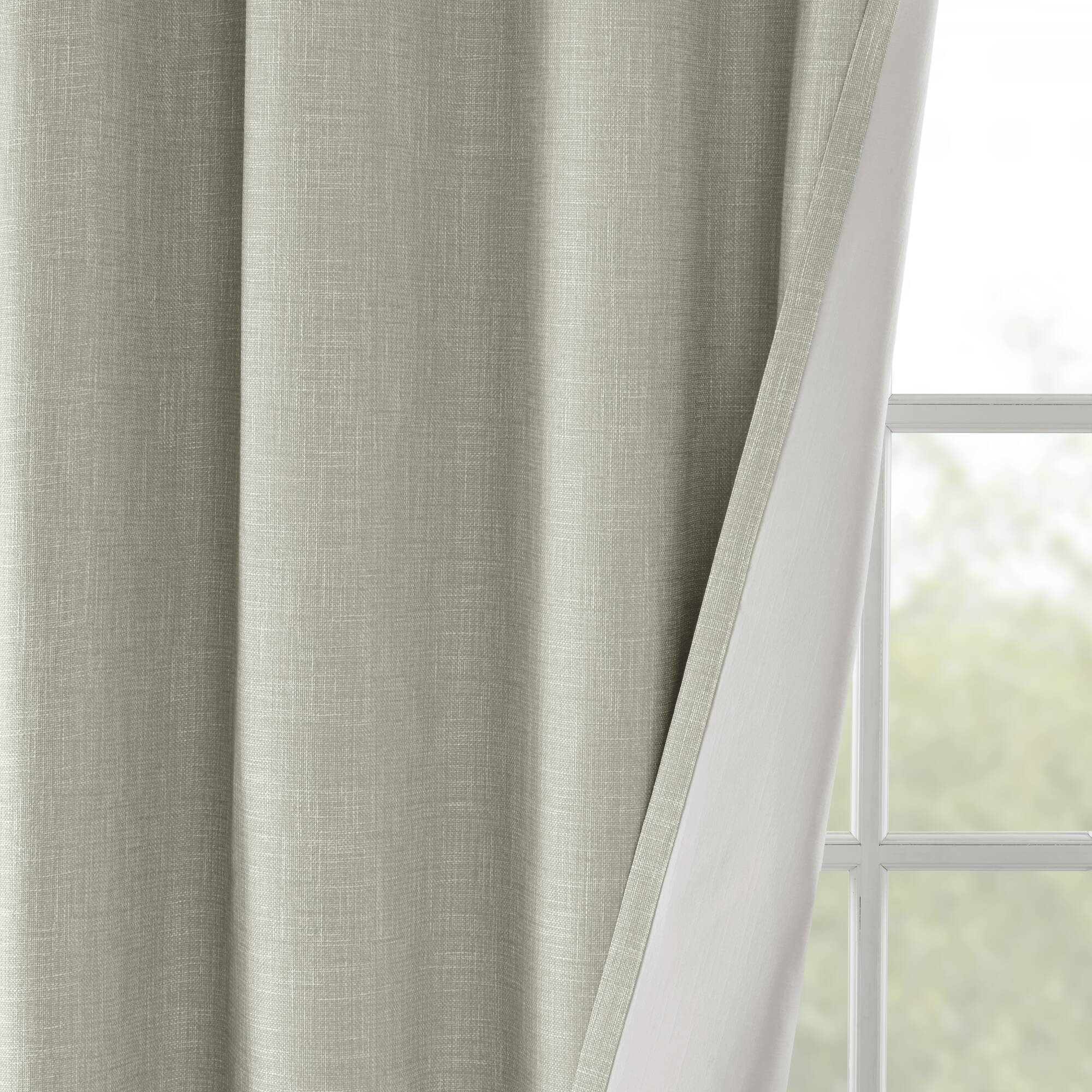 Maya - 54" Printed Heathered Blackout Grommet Top Curtain Panel - Taupe