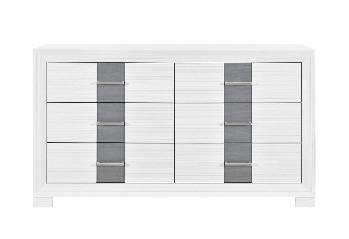 Optimus - 5 Piece Full Bedroom Set - White