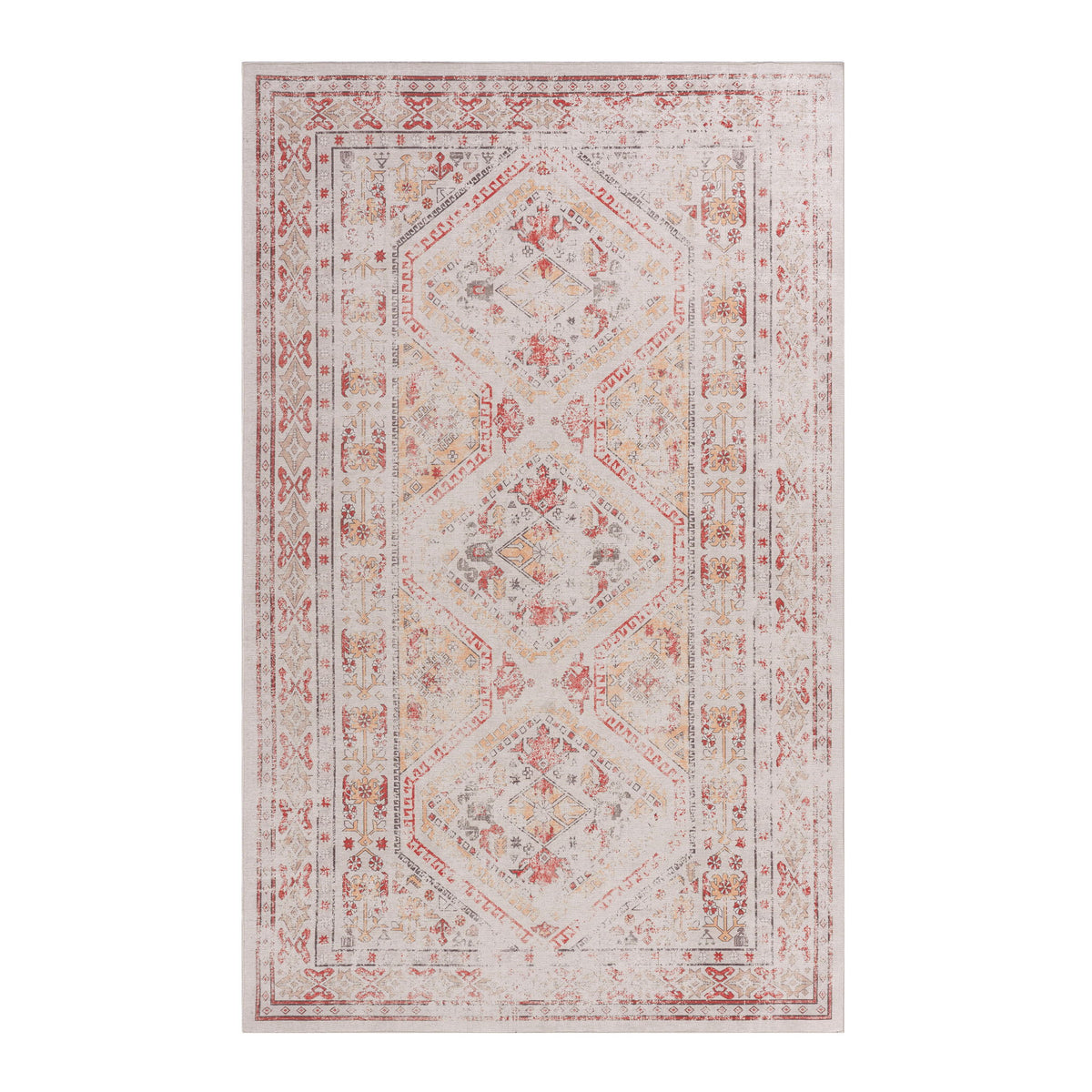 Maval - 6' X 9' Washable Area Rug - Beige