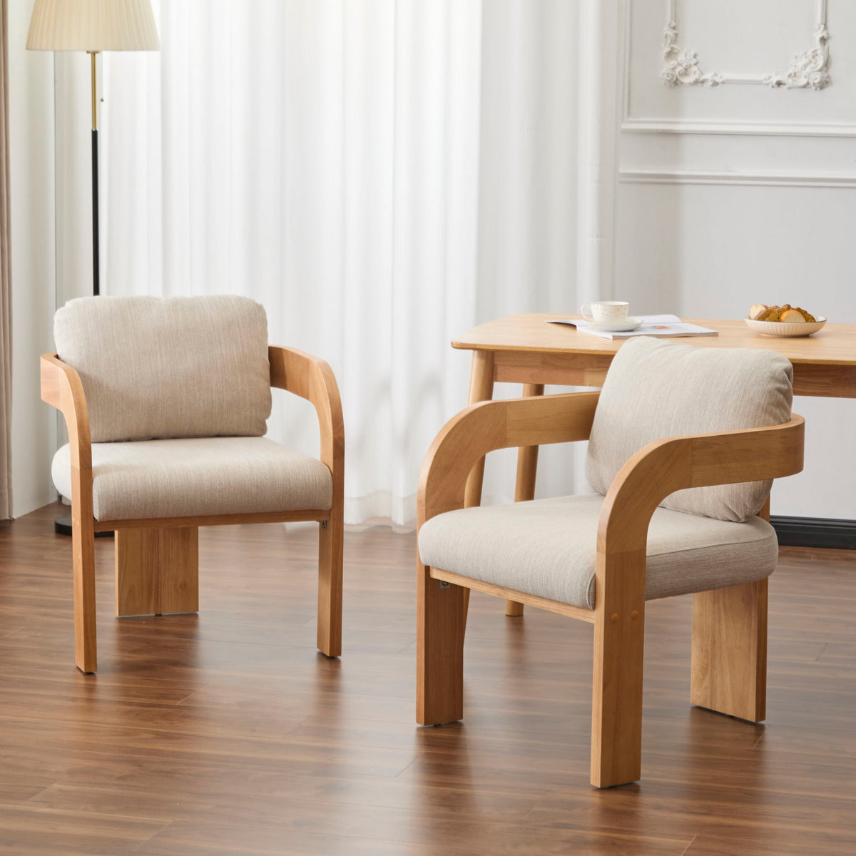 Dining Chairs With Pillow Back (Set of 2)