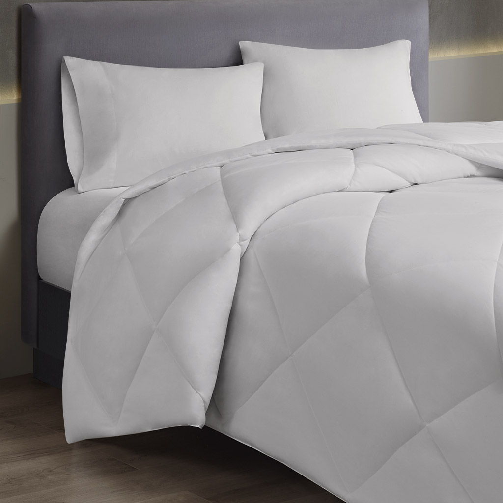 Microfiber With HeiQ Smart Temp - Oversized Down Alt Comforter With HeiQ Smart Temp Treatment - White