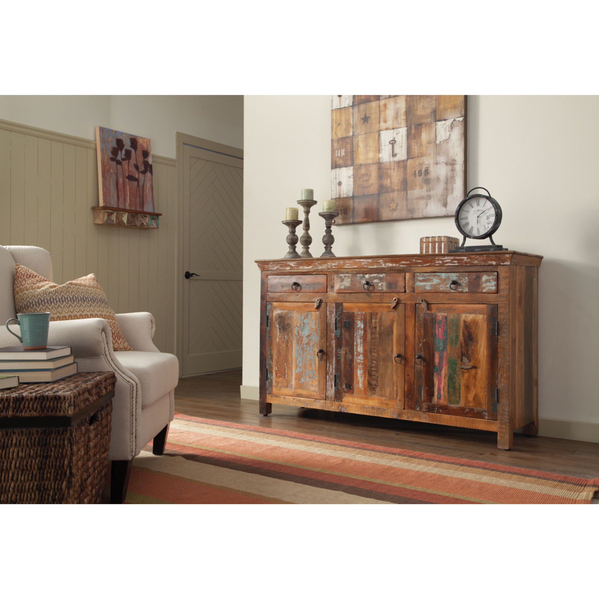 Mankato - 3 Drawer Accent Cabinet With 3 Doors - Wood