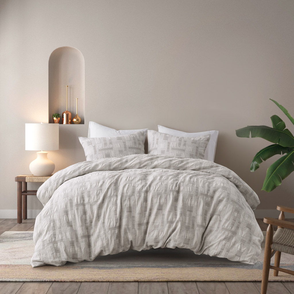 Cairo - 3 Piece Full/Queen Duvet Set - Ivory