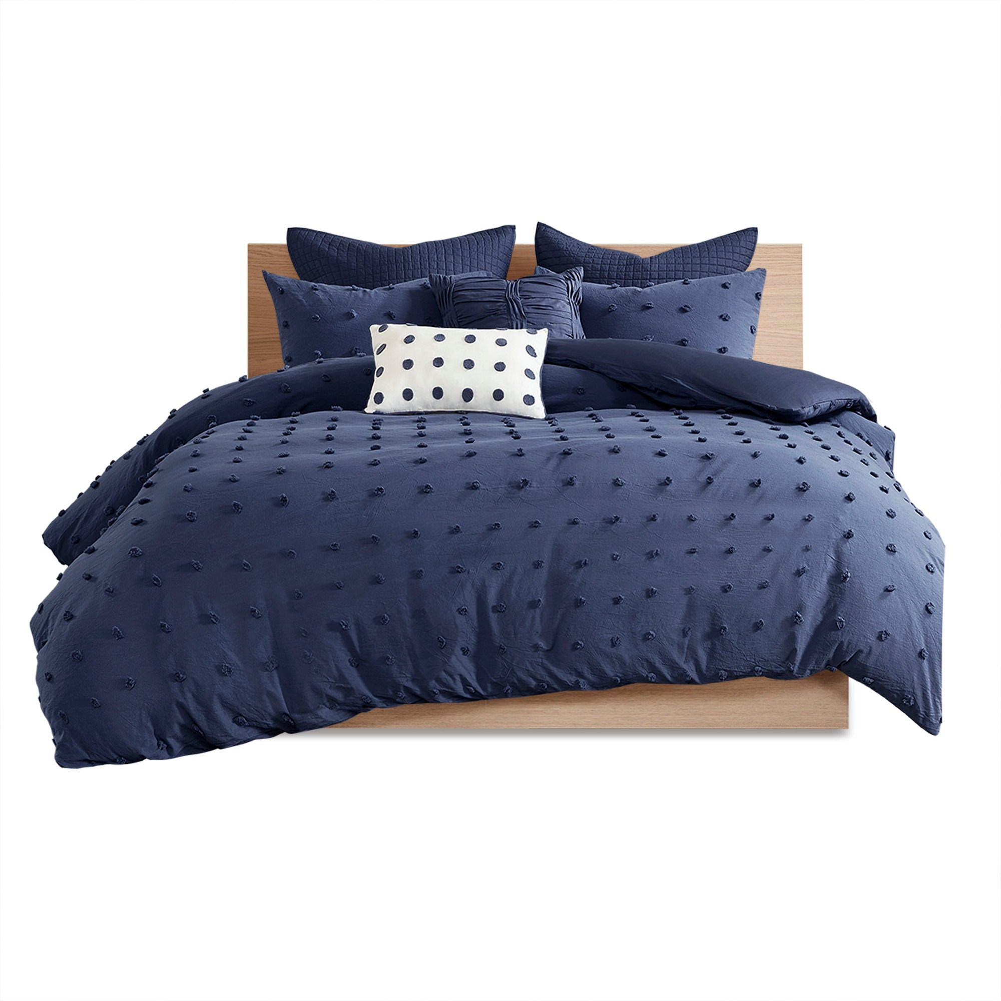 Brooklyn - Cotton Comforter Set - Indigo Blue