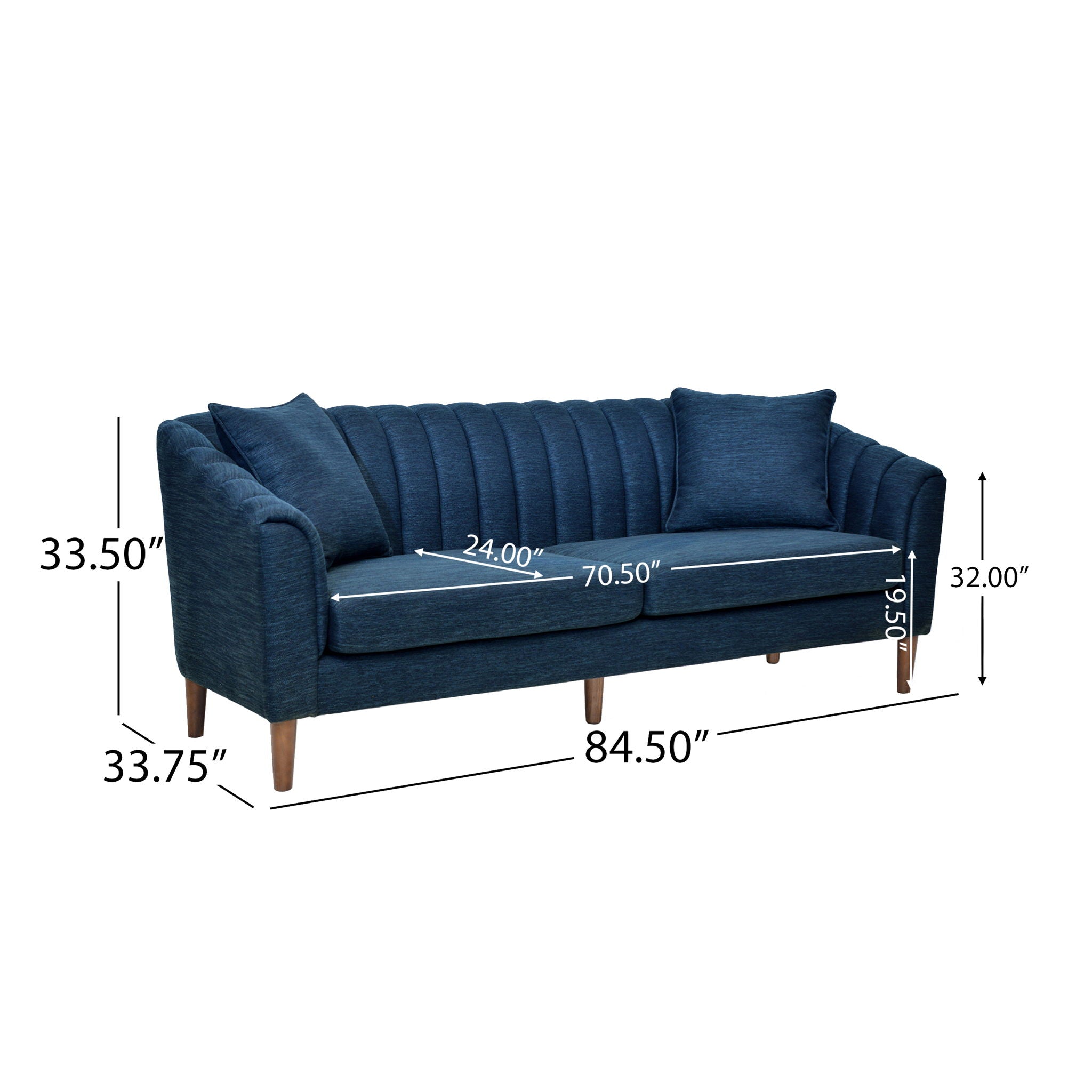 Contemporary 3 Seater Sofa With Accents