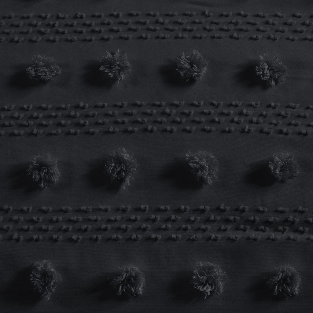 Lucy - Clip Jacquard Twin Duvet Cover Set - Black