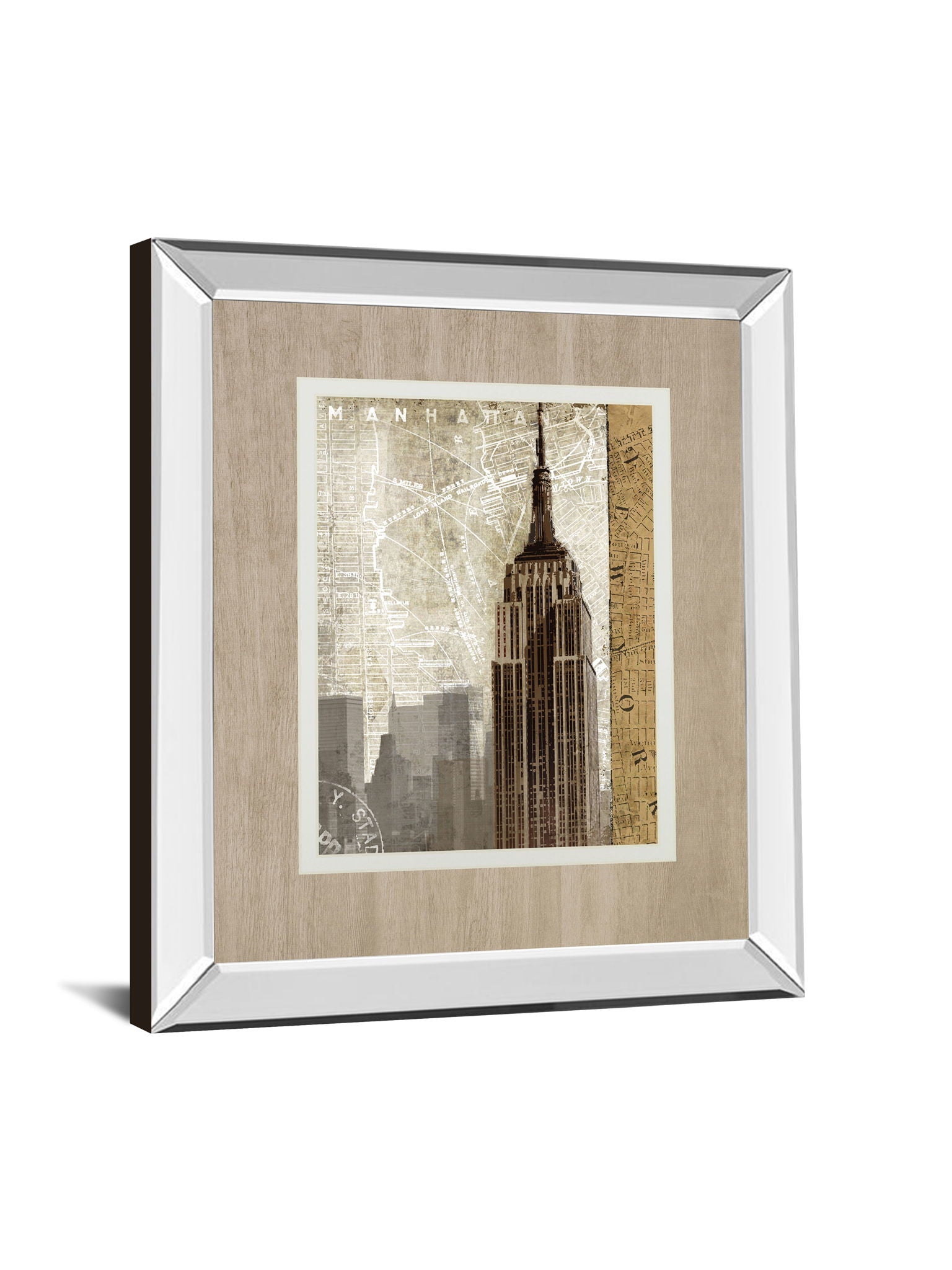 Autumn In New York By Mallett K Mirrored Frame - Beige