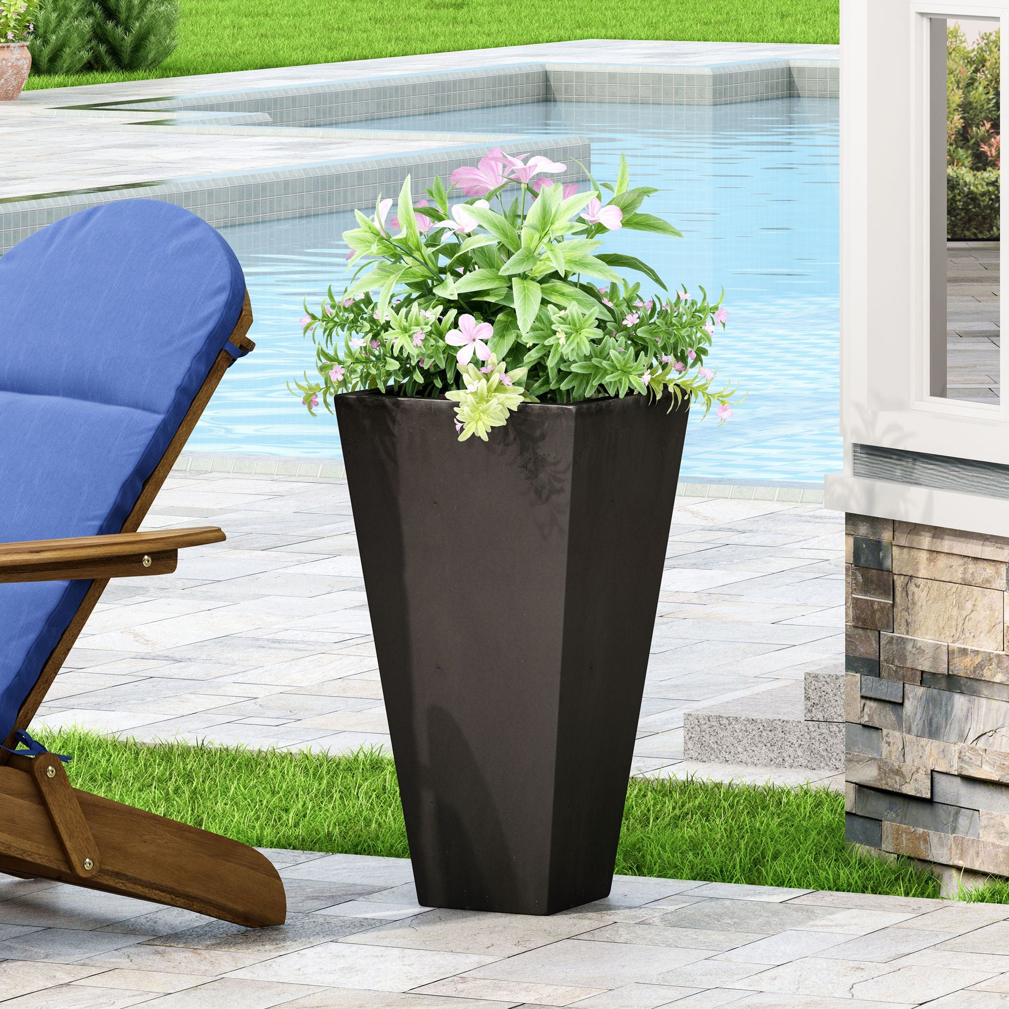 Outdoor Modern Cast Stone Planter