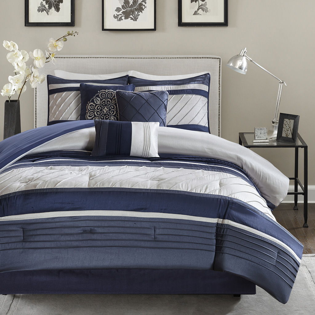 Blaire - California King Comforter (Set of 7) - Navy