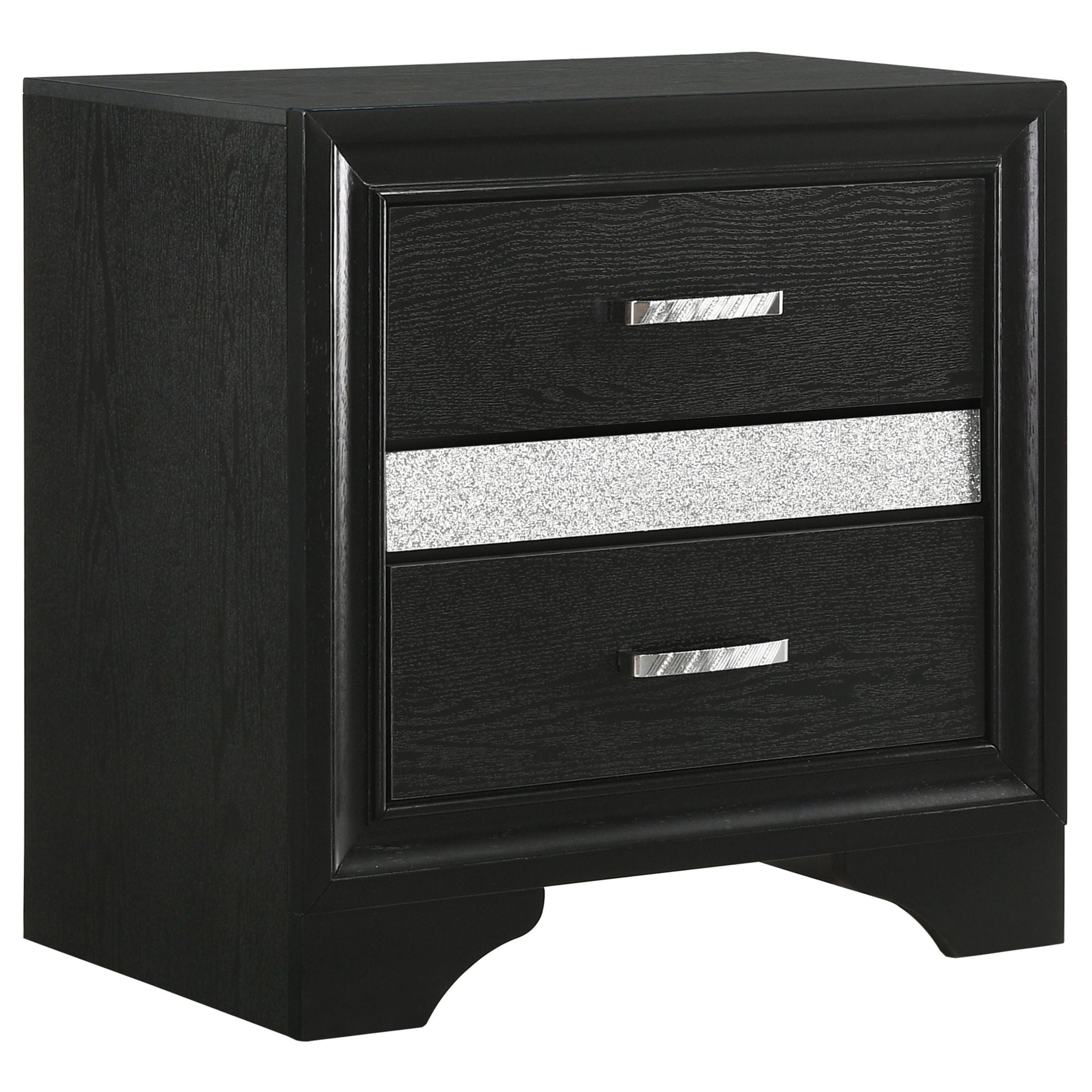 Transitional 2 Drawer Nightstand With Hidden Jewelry Tray