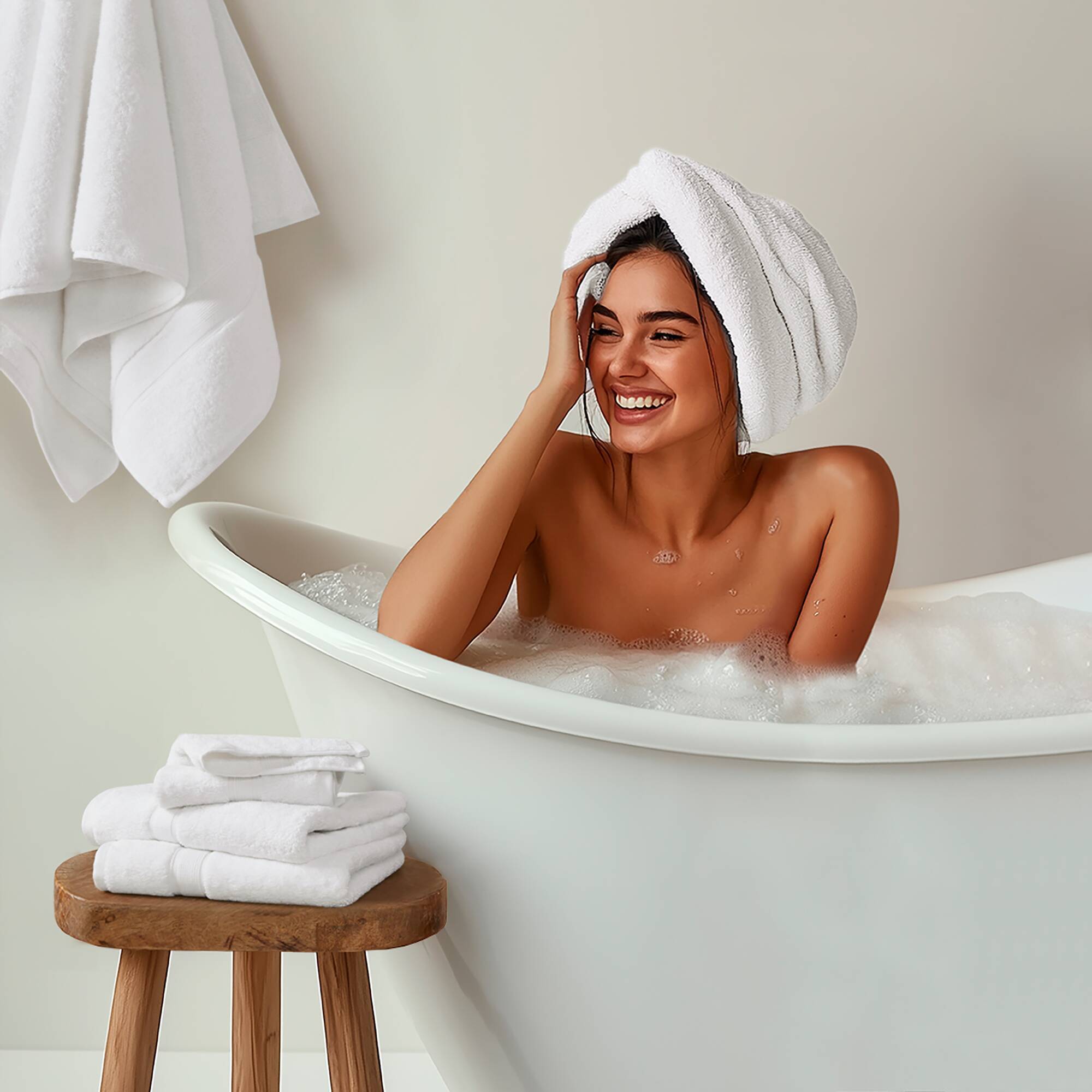800GSM - 8 Piece Antimicrobial Towel Set - White