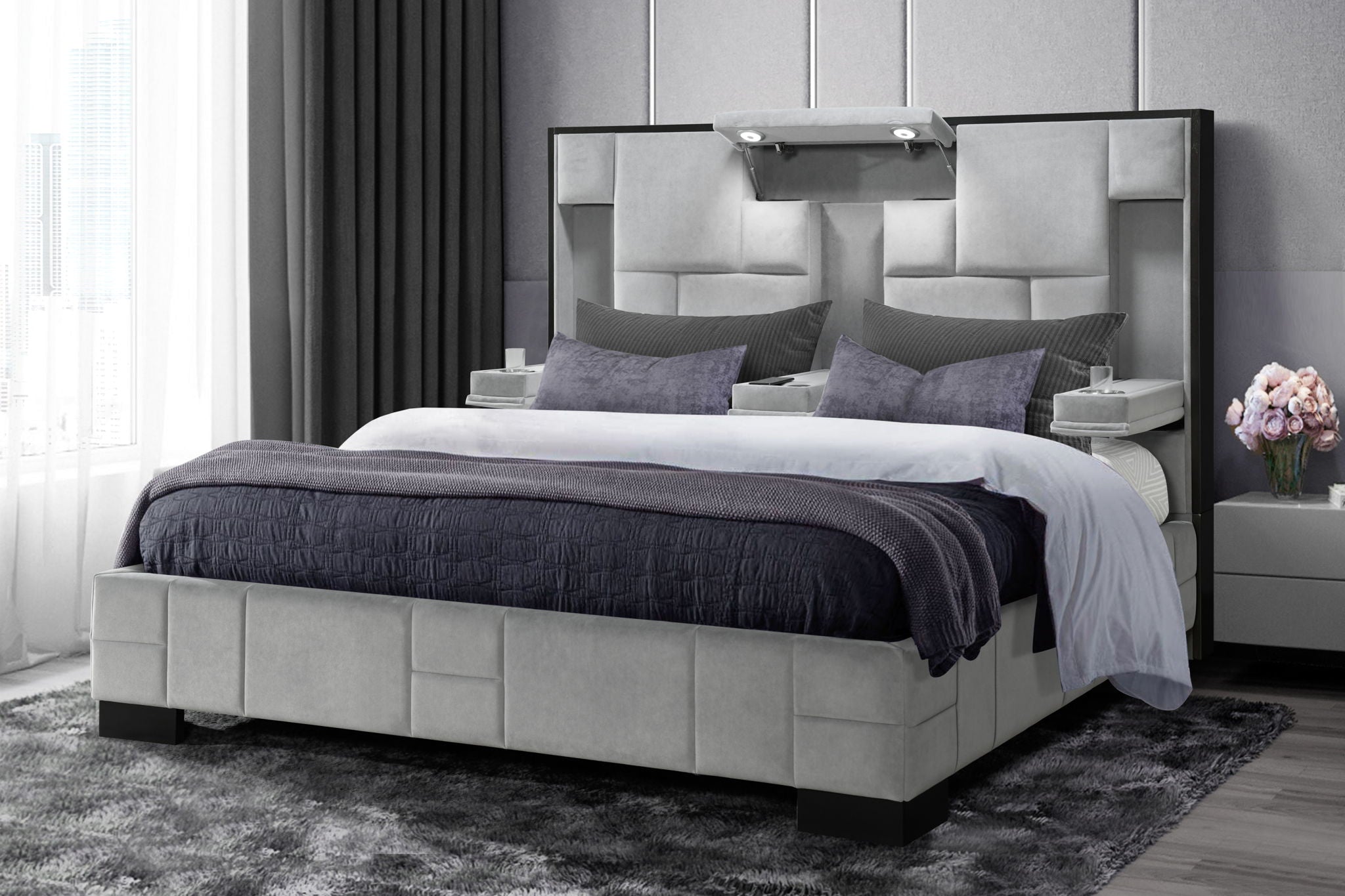 Oscar - King Bed Side Rails - Gray