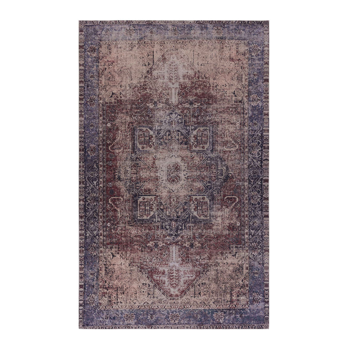 Maval - 8' X 10' Washable Area Rug - Burgundy