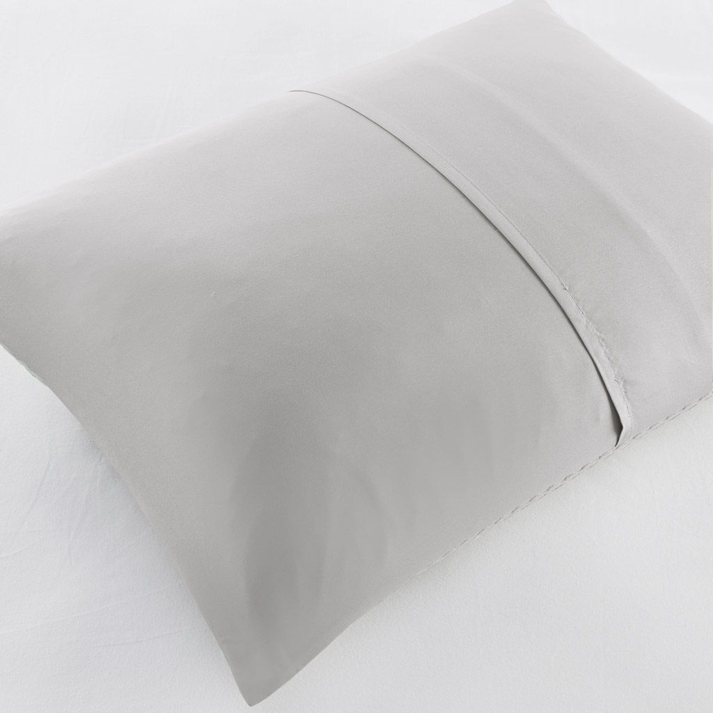 Mina - Full/Queen Waffle Weave Textured Comforter Set - Light Gray