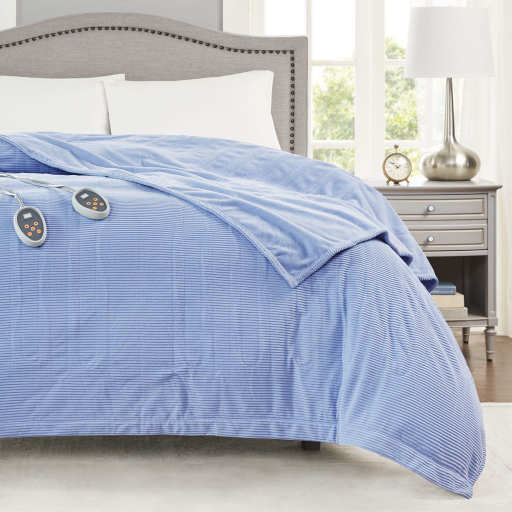 Electric Micro Fleece - Twin Heated Blanket - Blue