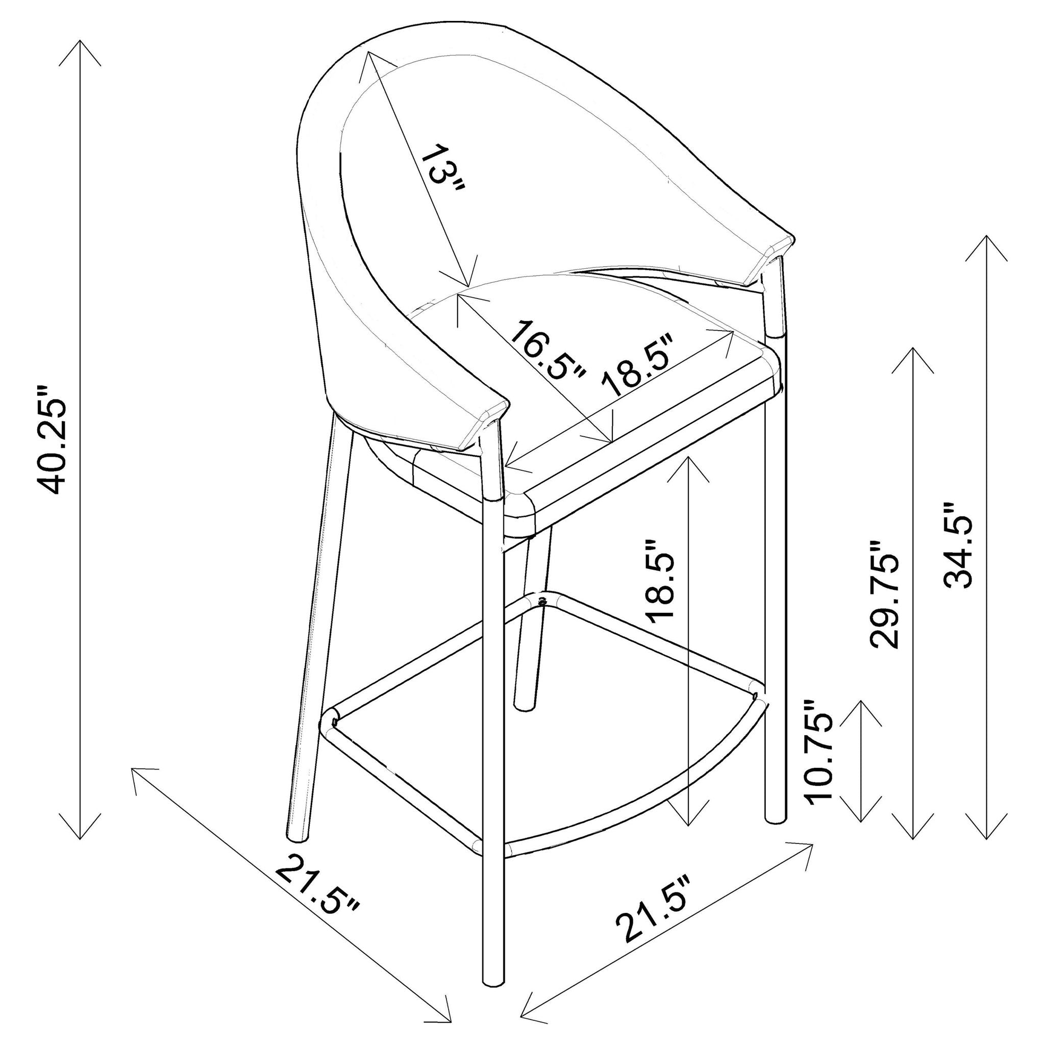Sloped Arm Bar Stools (Set of 2)