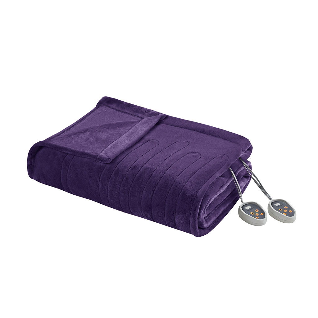 Heated Plush - King Blanket - Purple