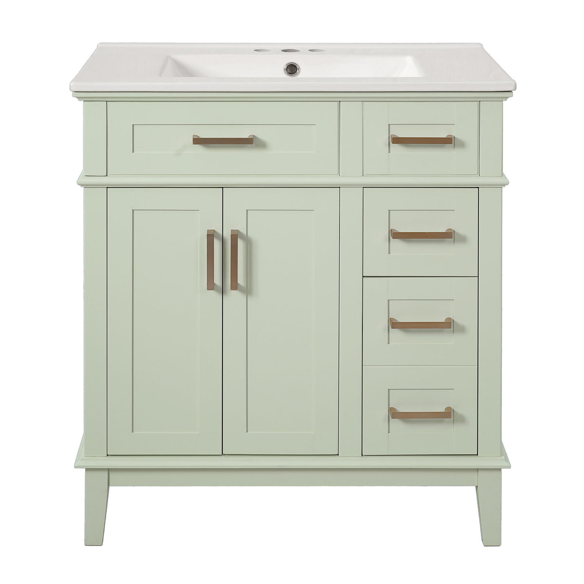 Modern Bathroom Vanity With Ceramic Sink, Soft Close Storage Cabinet