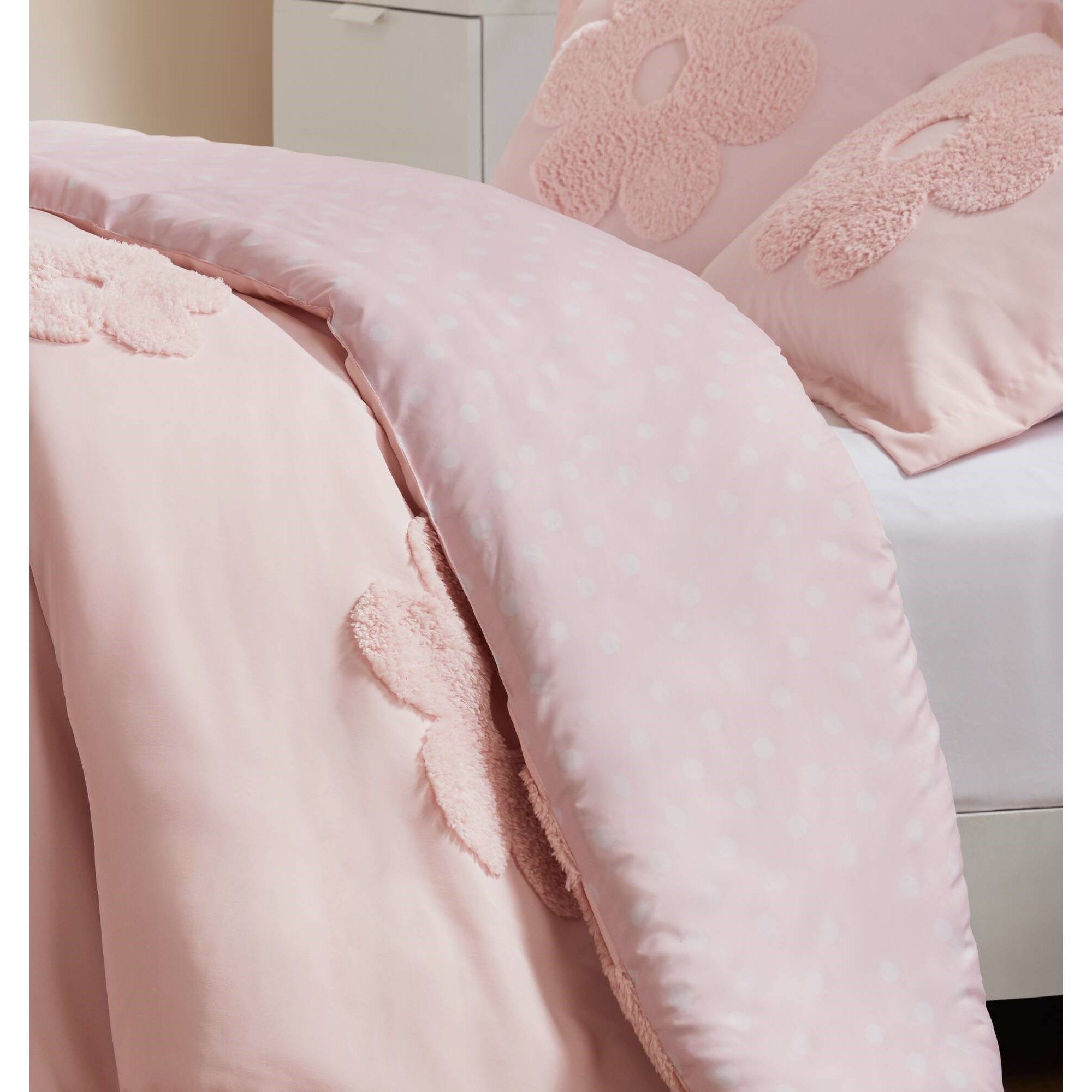 Gracie - Full/Queen Floral Reversible Duvet Cover Set - Pink
