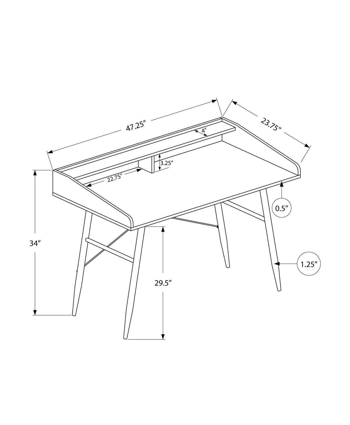 Computer Desk With Storage Shelves For Home Office