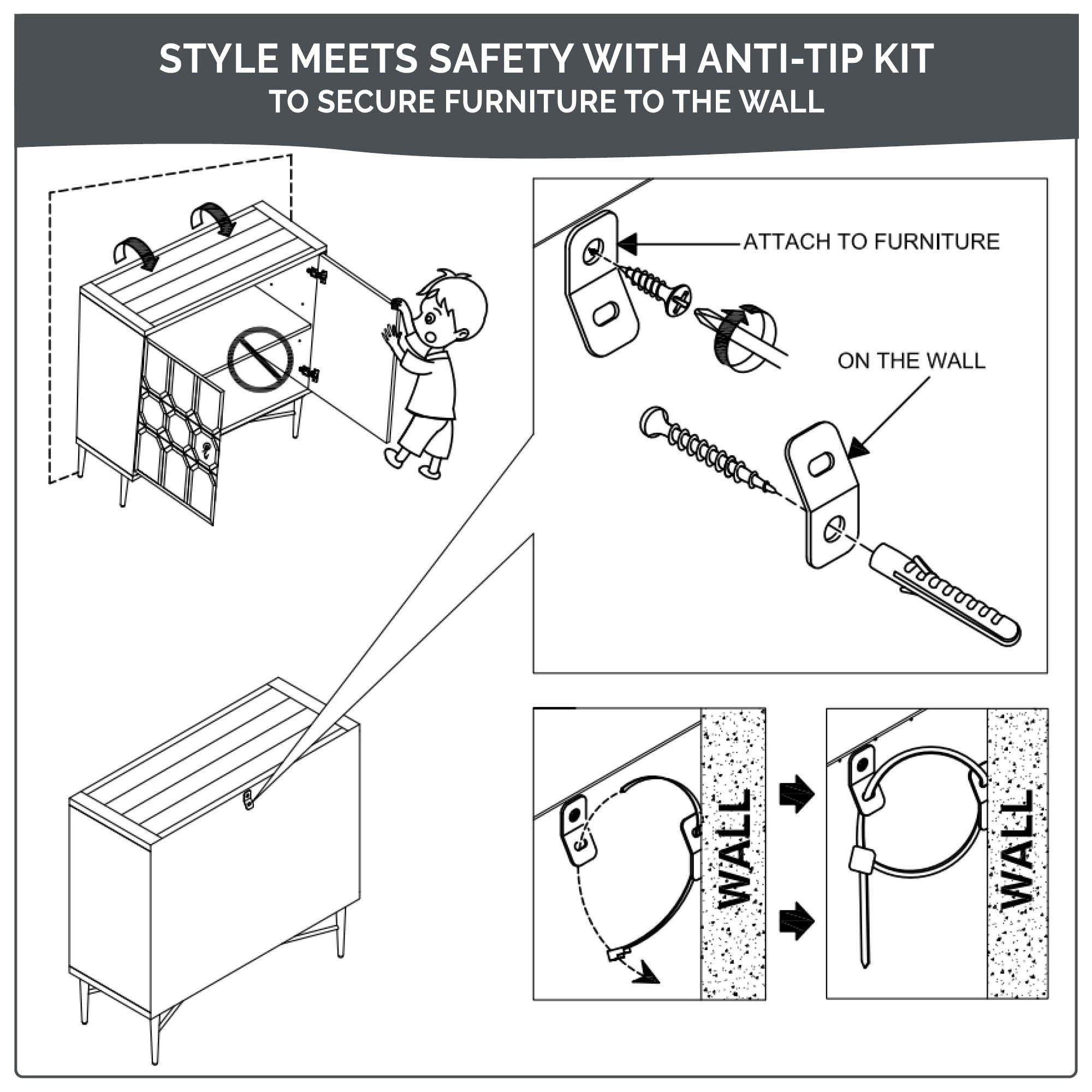 Hanley - 2 Doors Accent Cabinet - Black