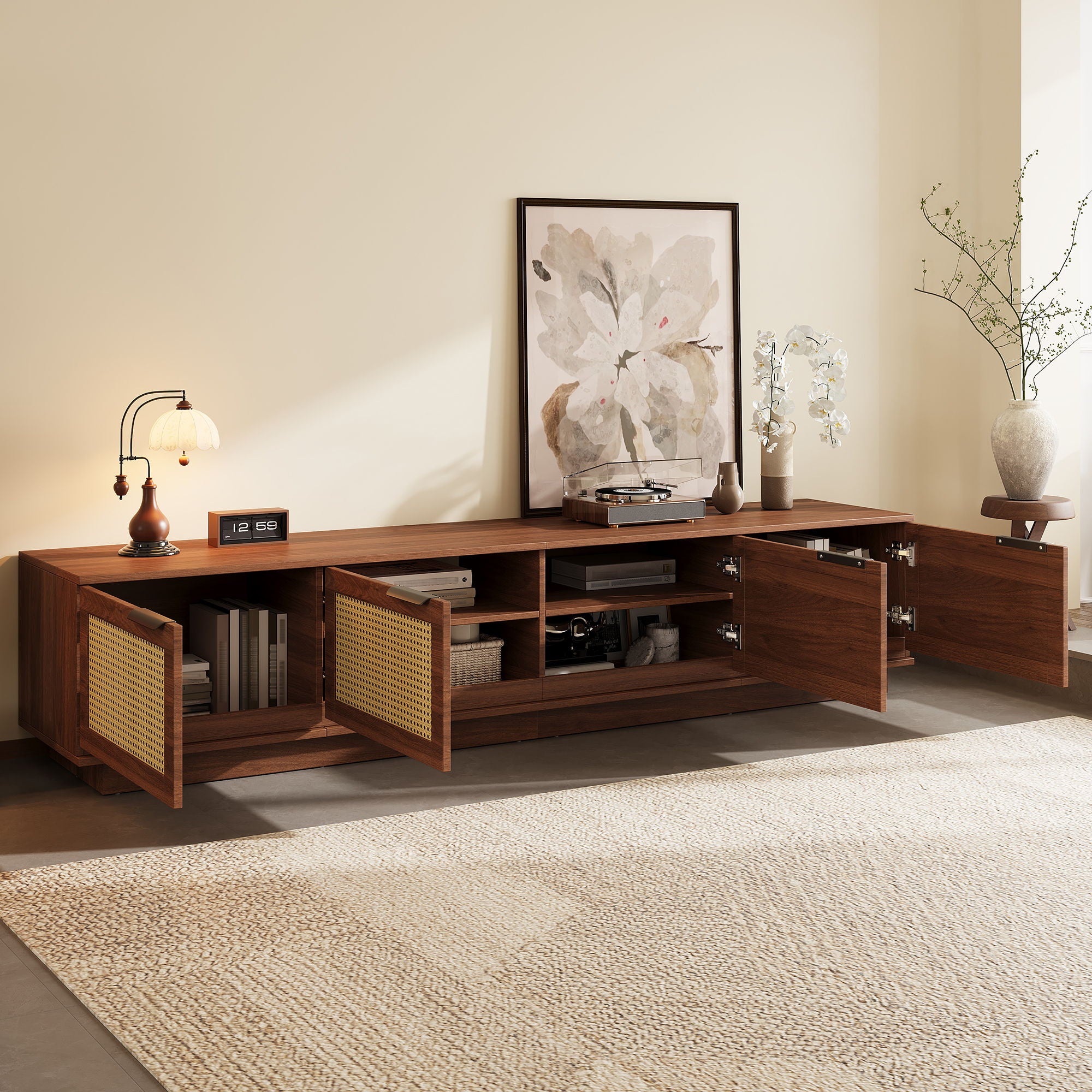 TV Stand, Media Console - Walnut