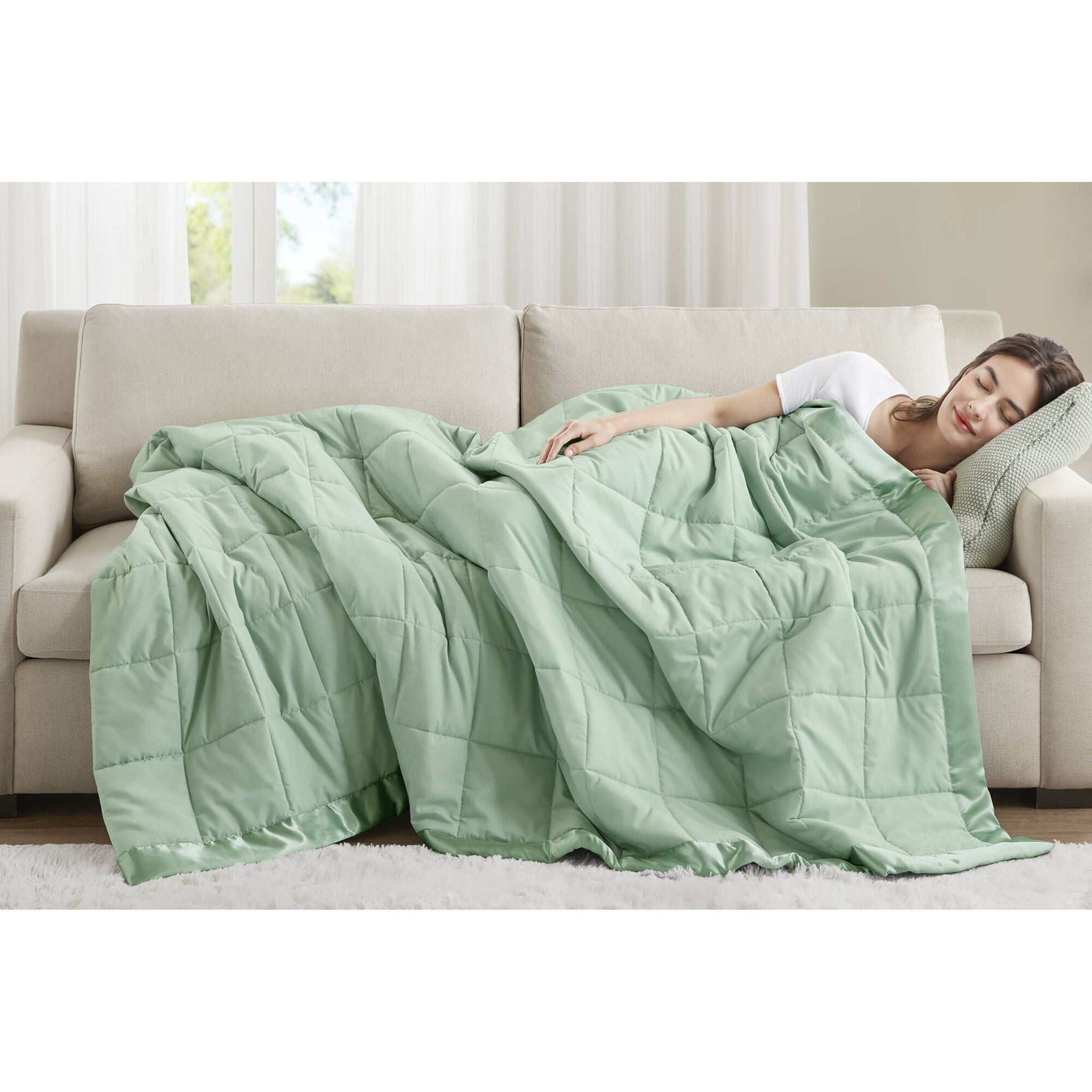 Windom - All Season Hypoallergenic Twin Blanket With 3M Scotchgard - Seafoam