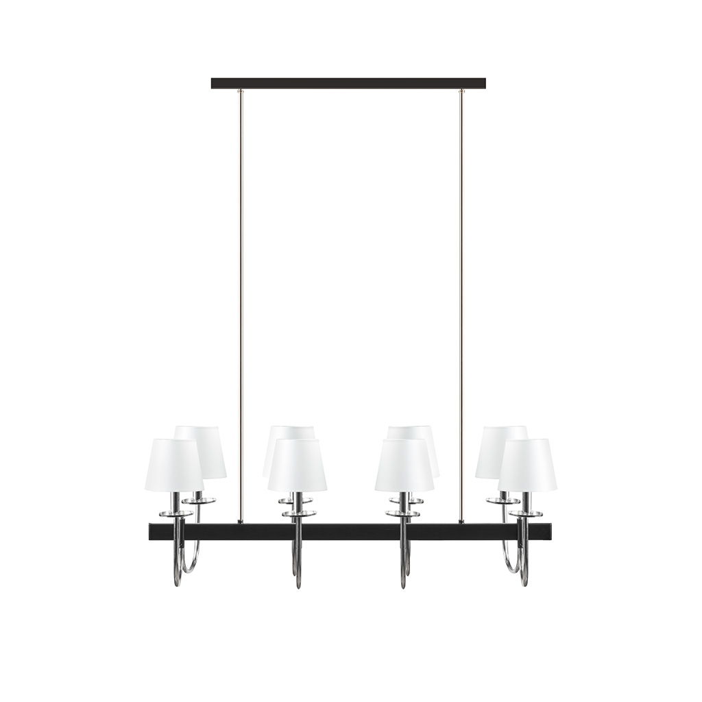 Fairmount - 8 Light Traditional Chandelier With Drum Shades - Black / Silver