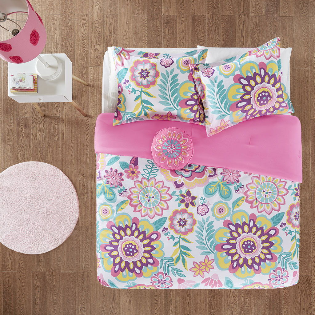 Mi Zone Camille - Floral Comforter Set - Pink