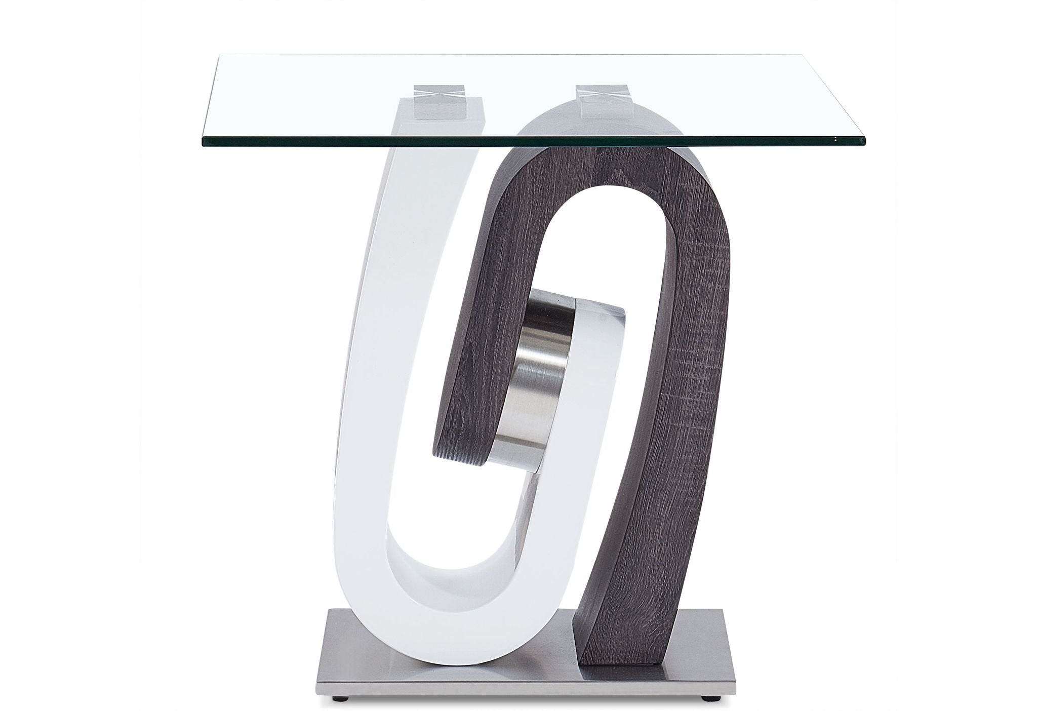 T4127 - End Table Column - Dark Gray / White